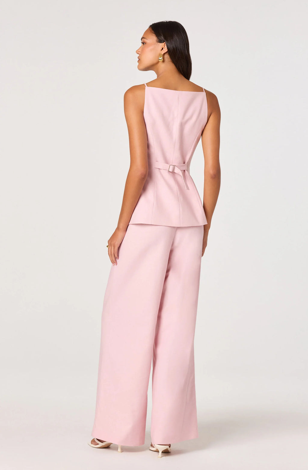 Pantalon large taille haute en lin Neha