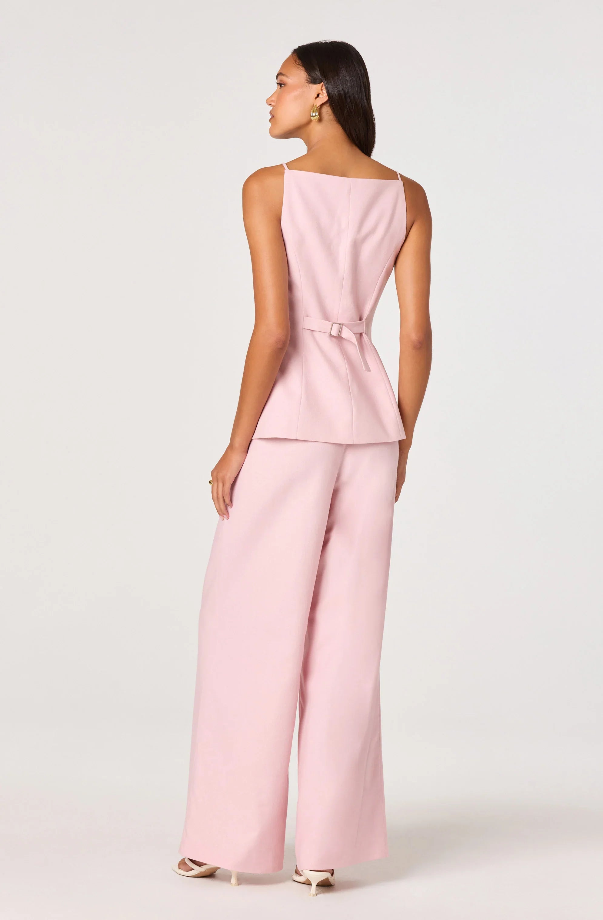 Pantalon large taille haute en lin Neha