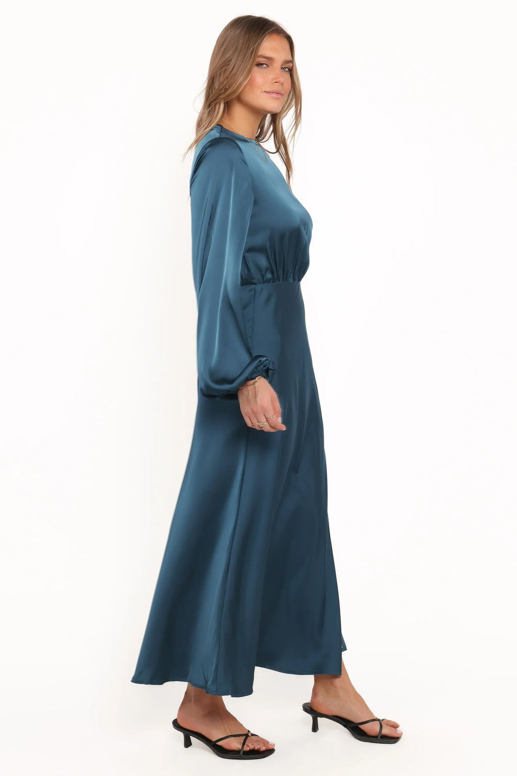Robe midi à manches longues Remora - Bleu sarcelle