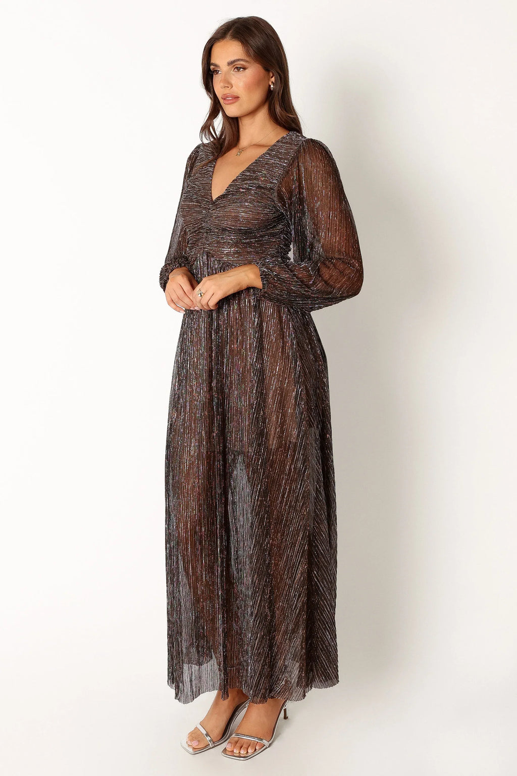 Robe midi à manches longues Lustre - Bronze