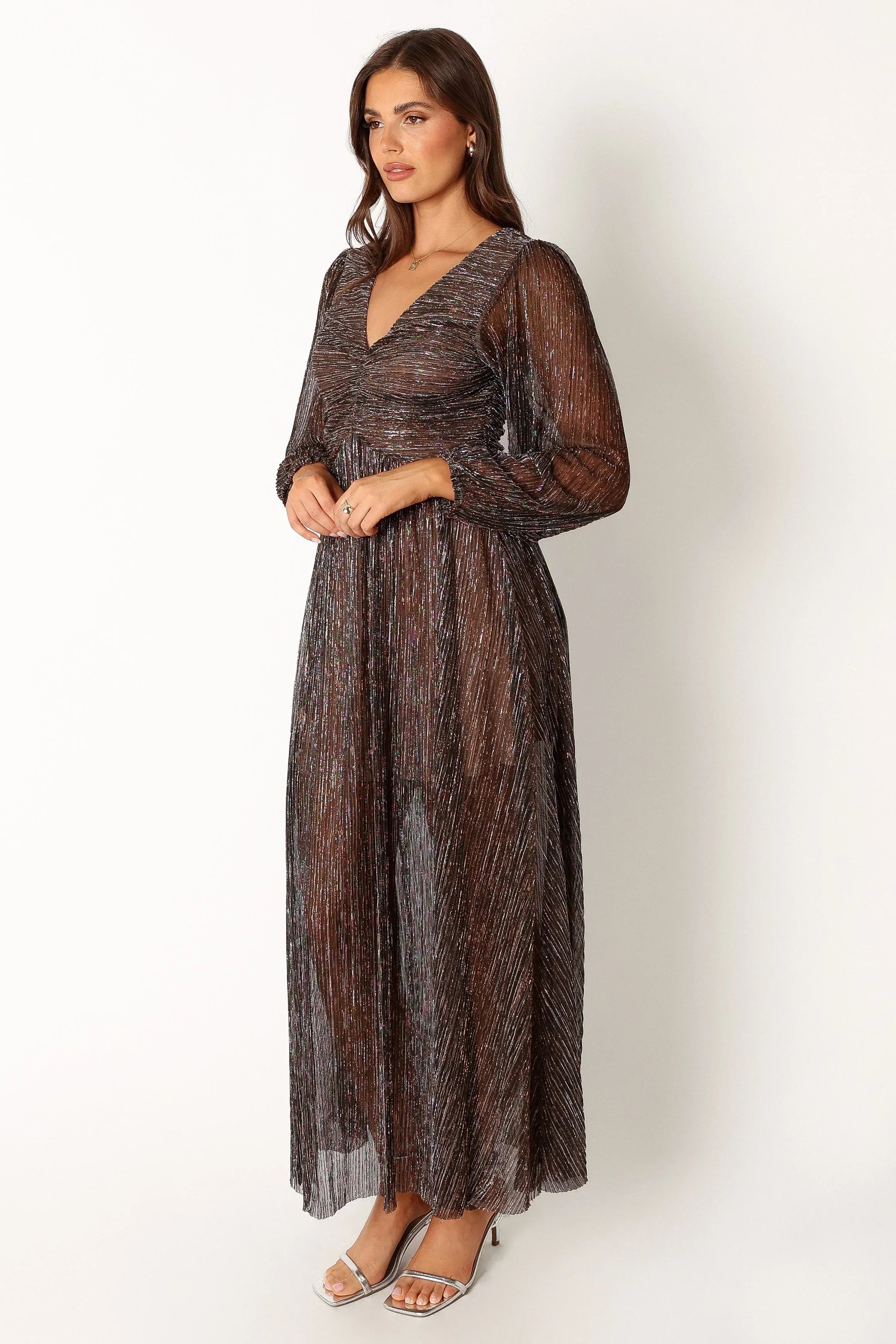 Robe midi à manches longues Lustre - Bronze