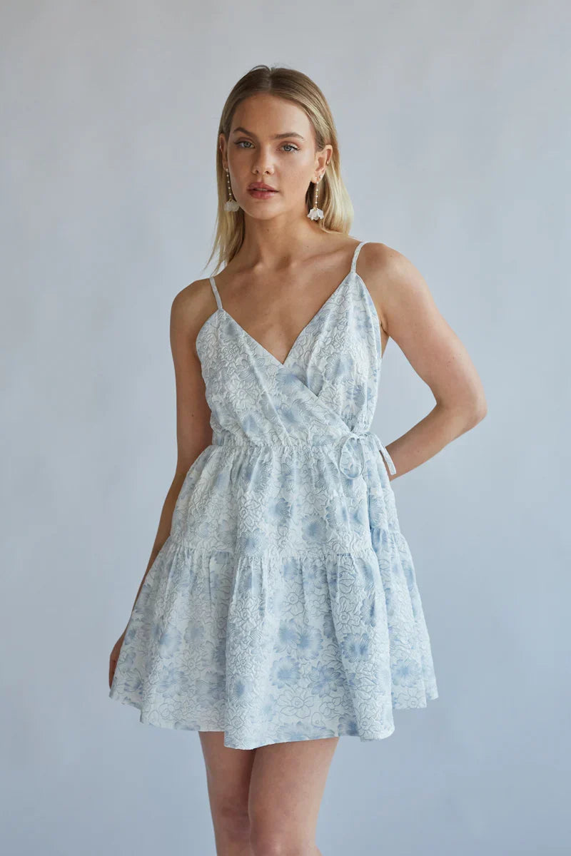 Mini-robe portefeuille fleurie Whitney