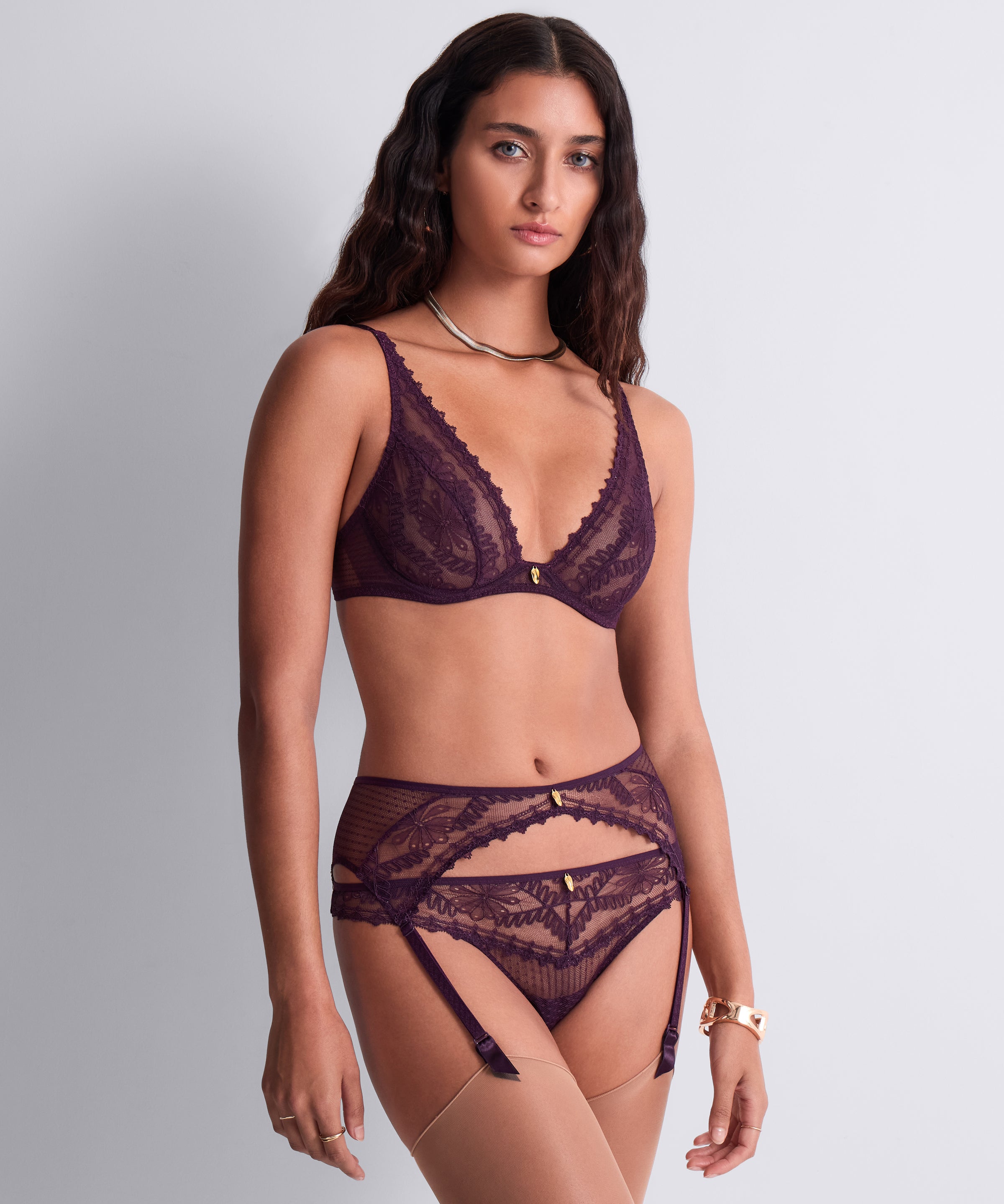 Mystery of Love Porte-jarretelles Plum
