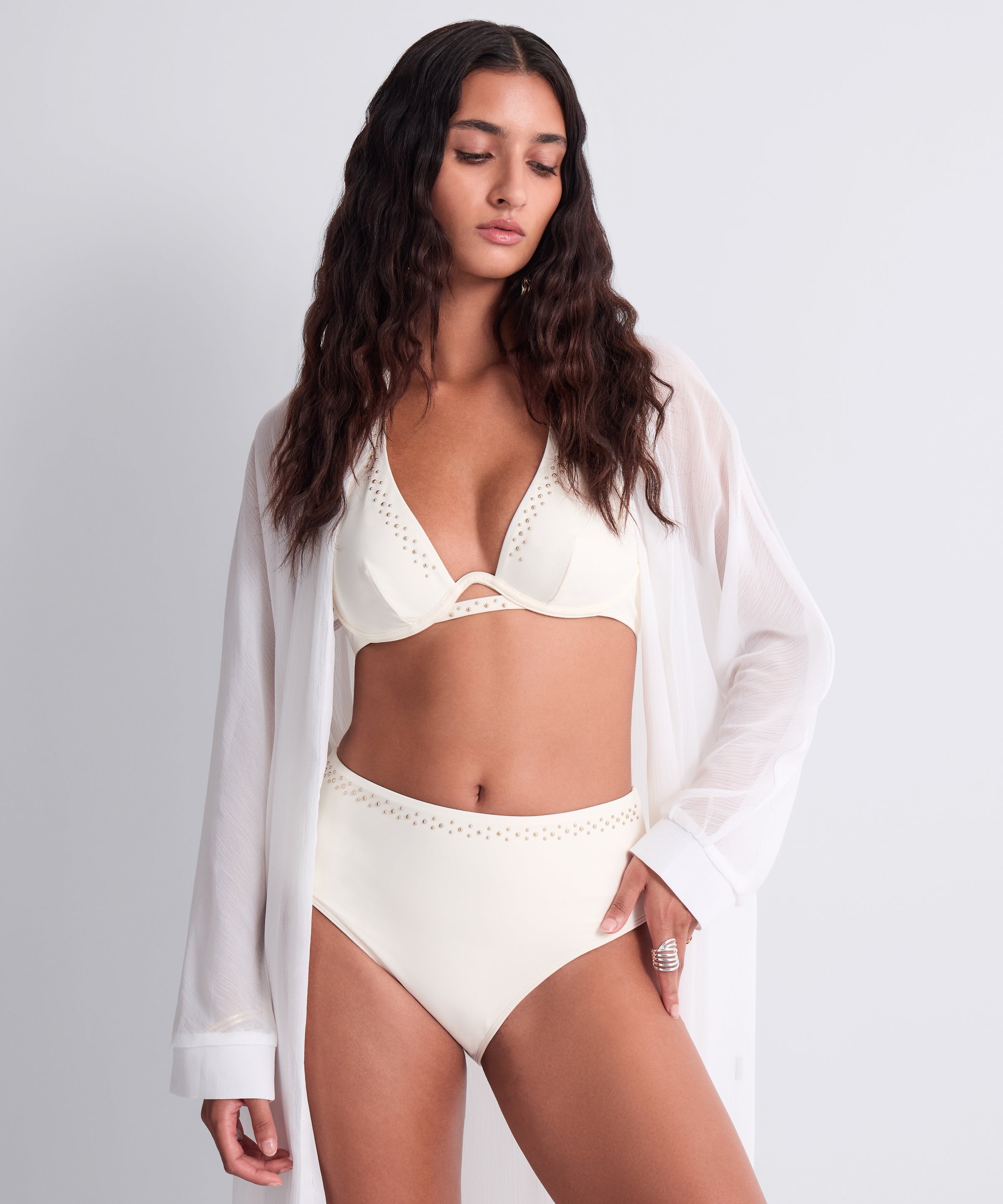 Summer Stars Bas de maillot de bain taille haute Sea Pearl