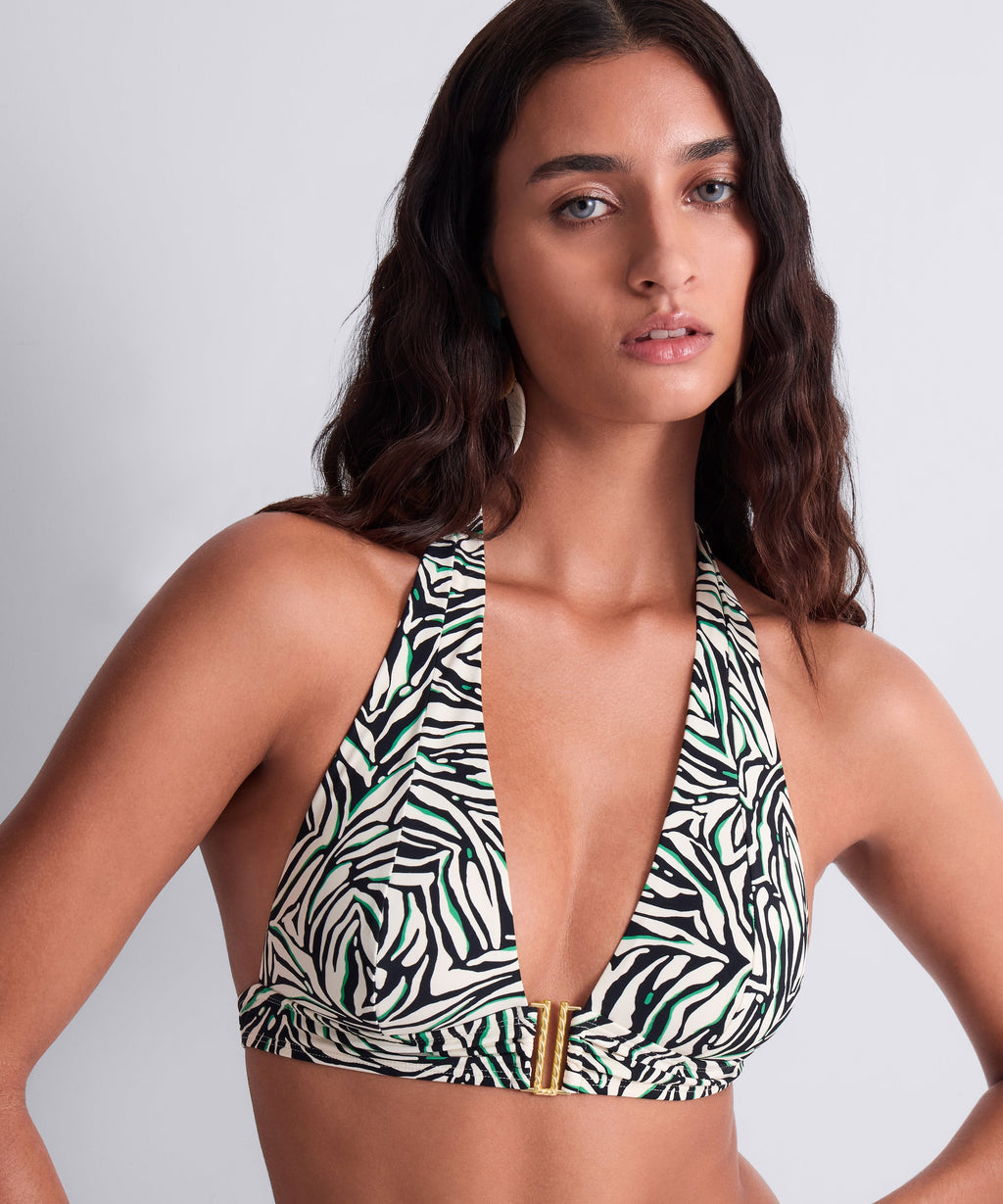 Tropical Splash Haut de maillot de bain Triangle Wild Stripes