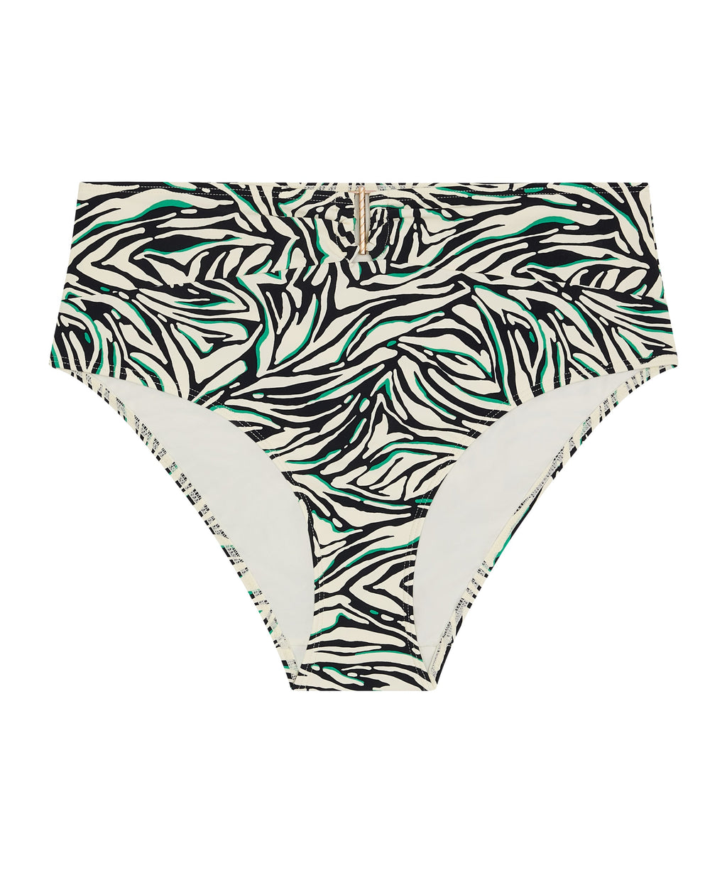 Tropical Splash Bas de maillot de bain taille haute Wild Stripes