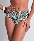 Tropical Splash Bas de maillot de bain taille haute Wild Stripes