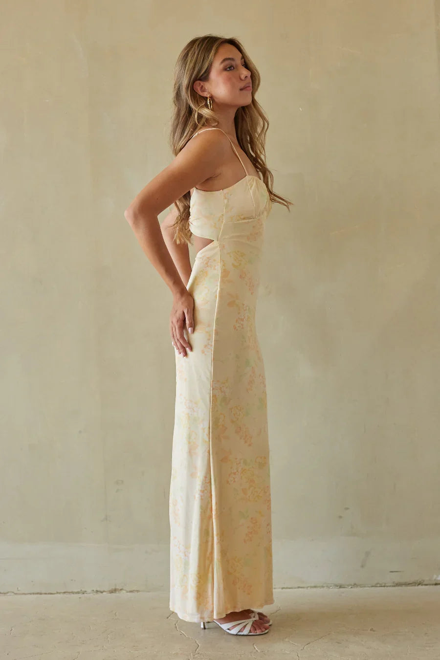 Robe longue Ysabelle à dos torsadé