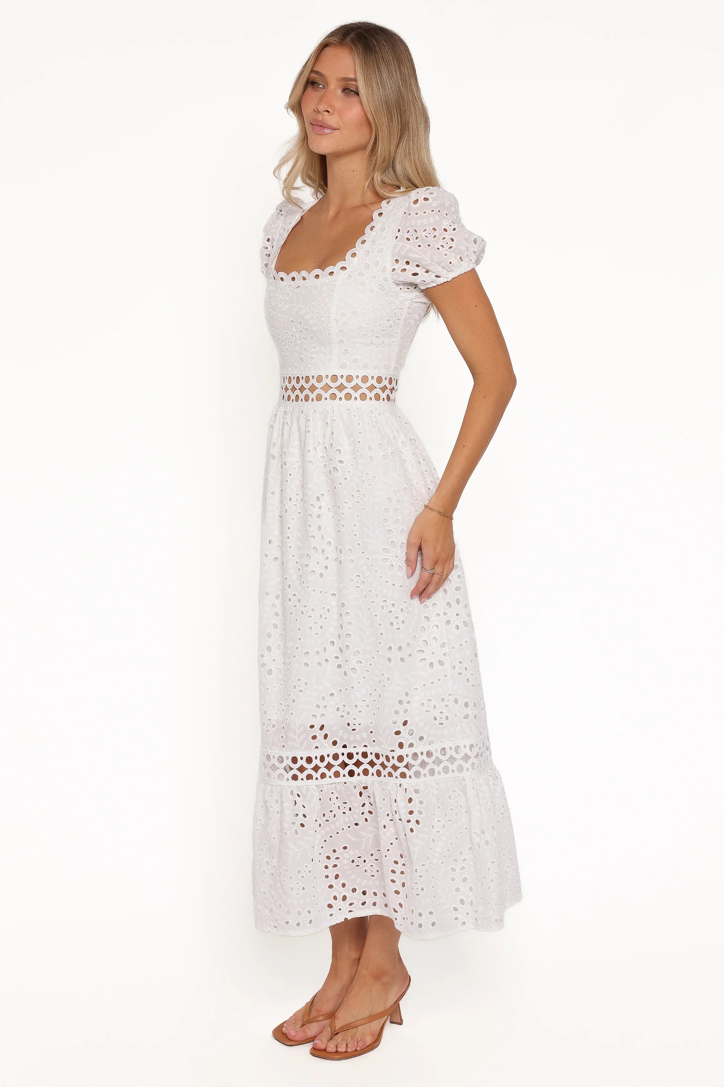 Melania Midi Dress - White