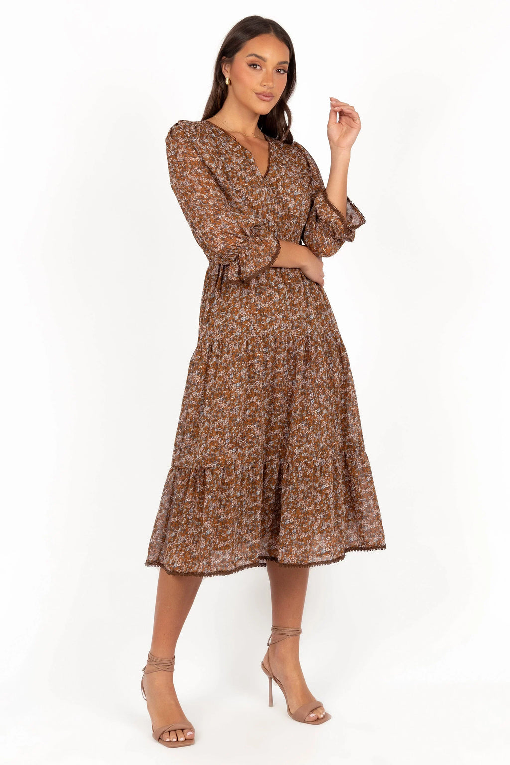 Robe mi-longue Simone - Camel