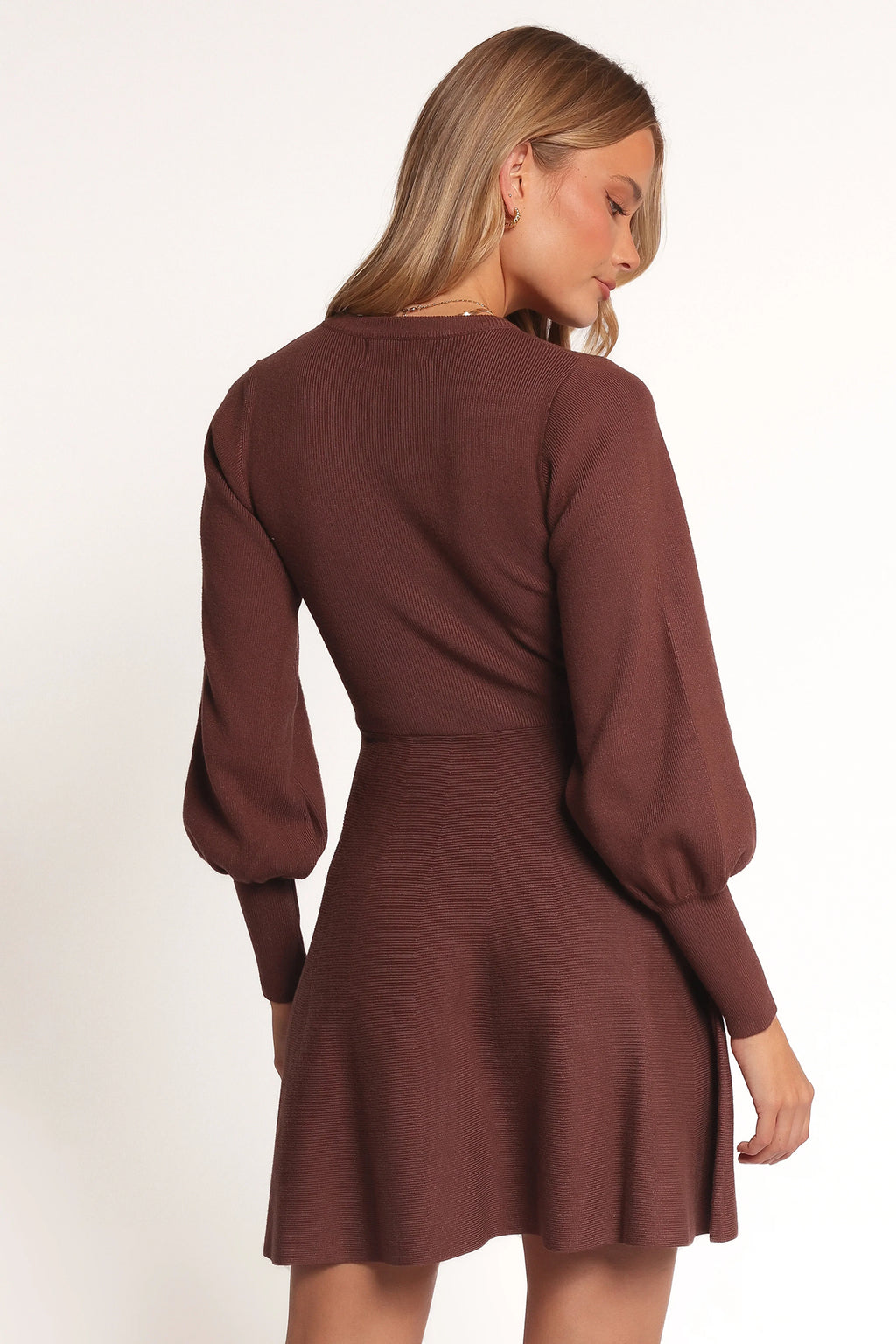 Mini-robe Gigi à manches longues - Marron