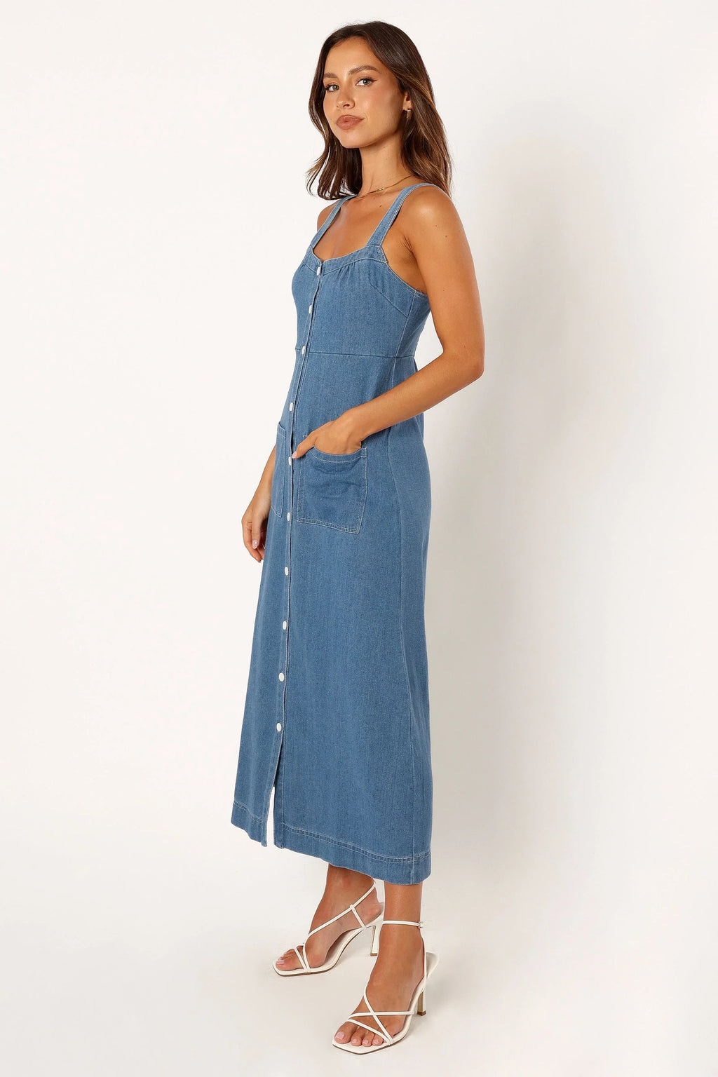 Robe Bettie mi-longue en jean