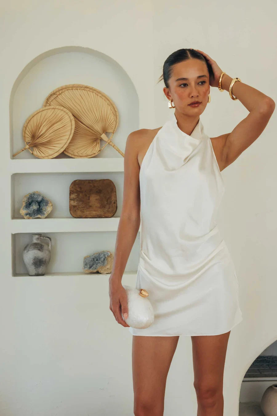 Mini-robe Leighton à col bénitier