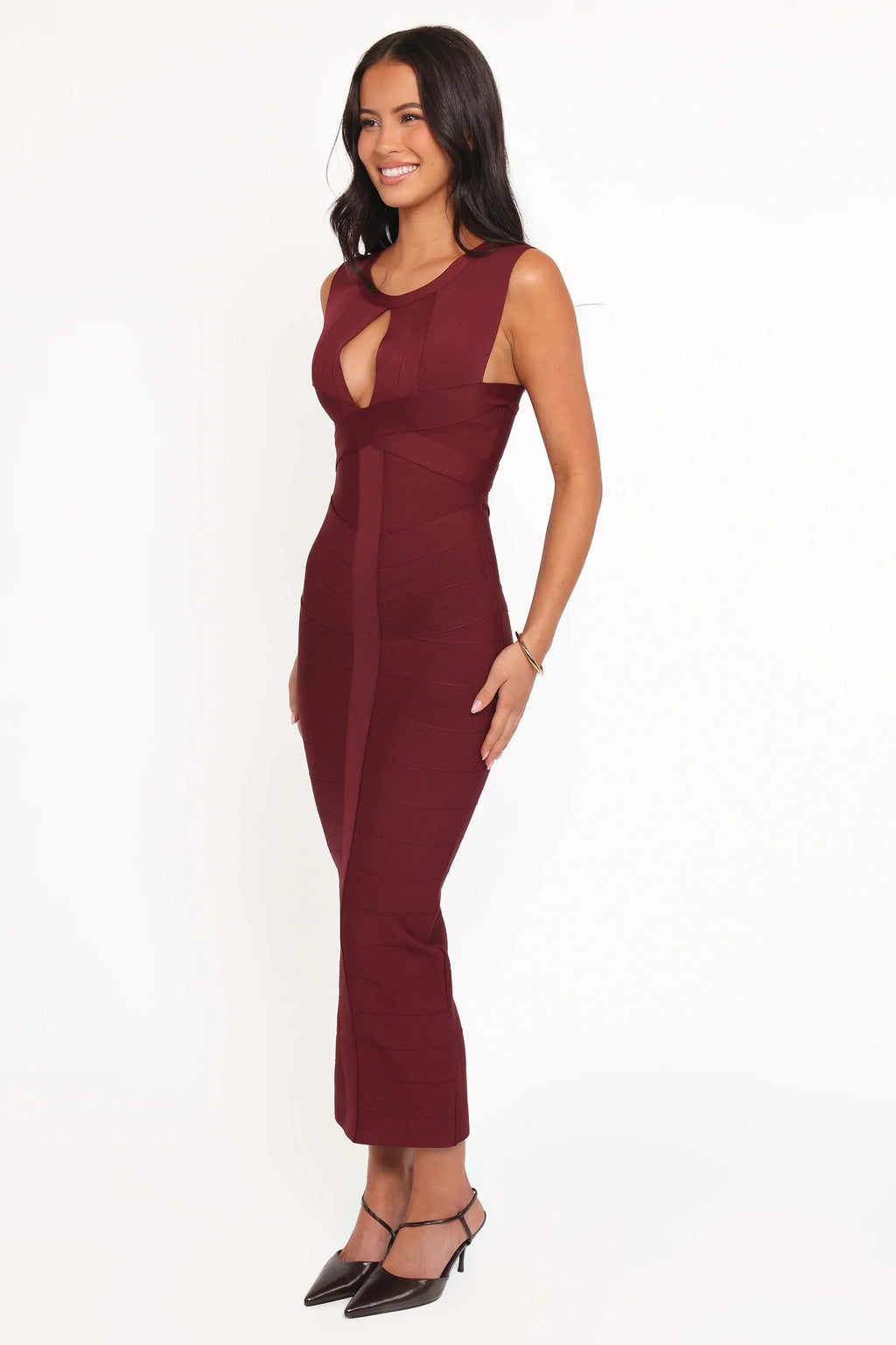 Robe mi-longue Josiah - Bordeaux