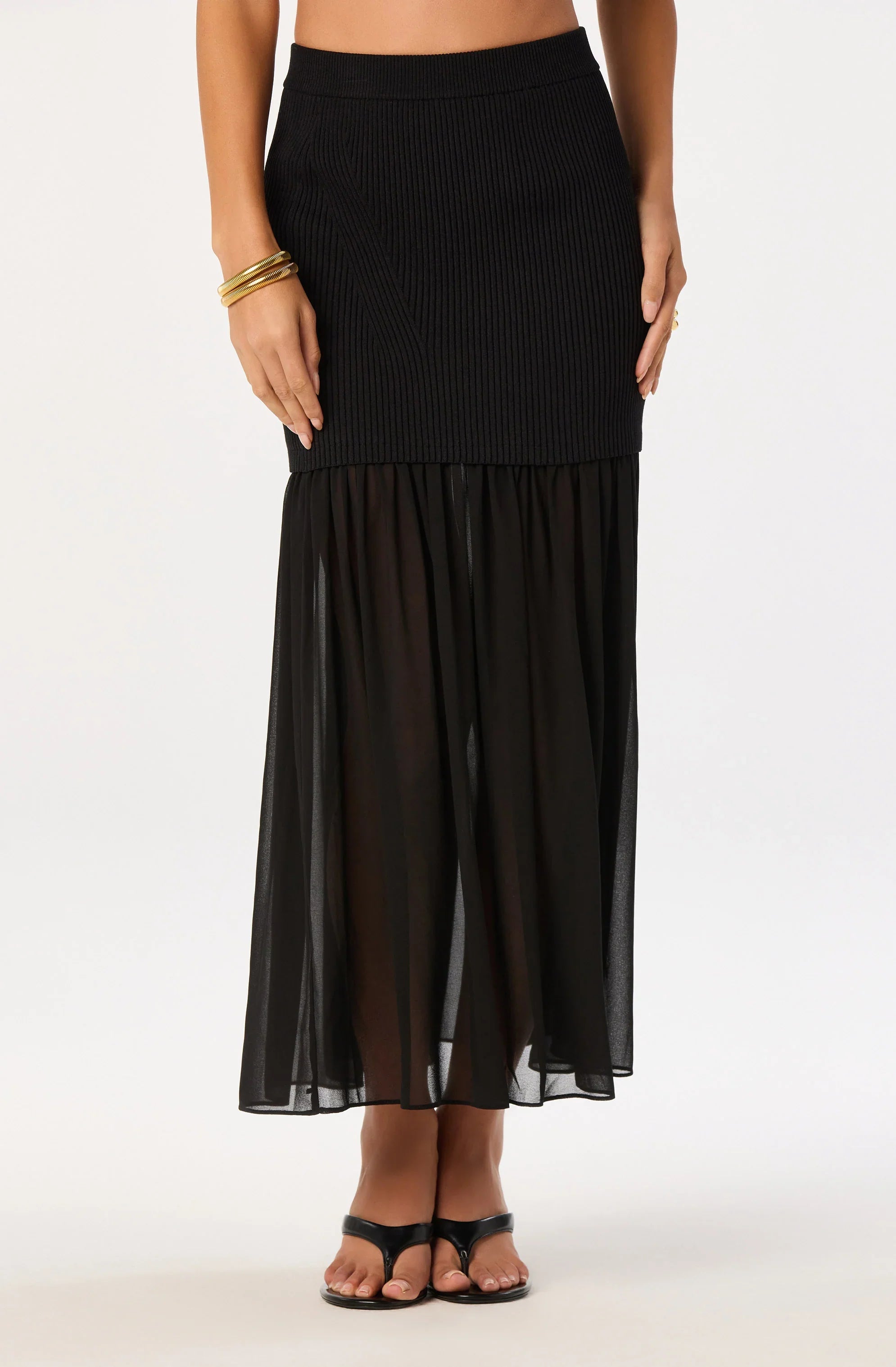Halie Mixed Media Maxi Skirt