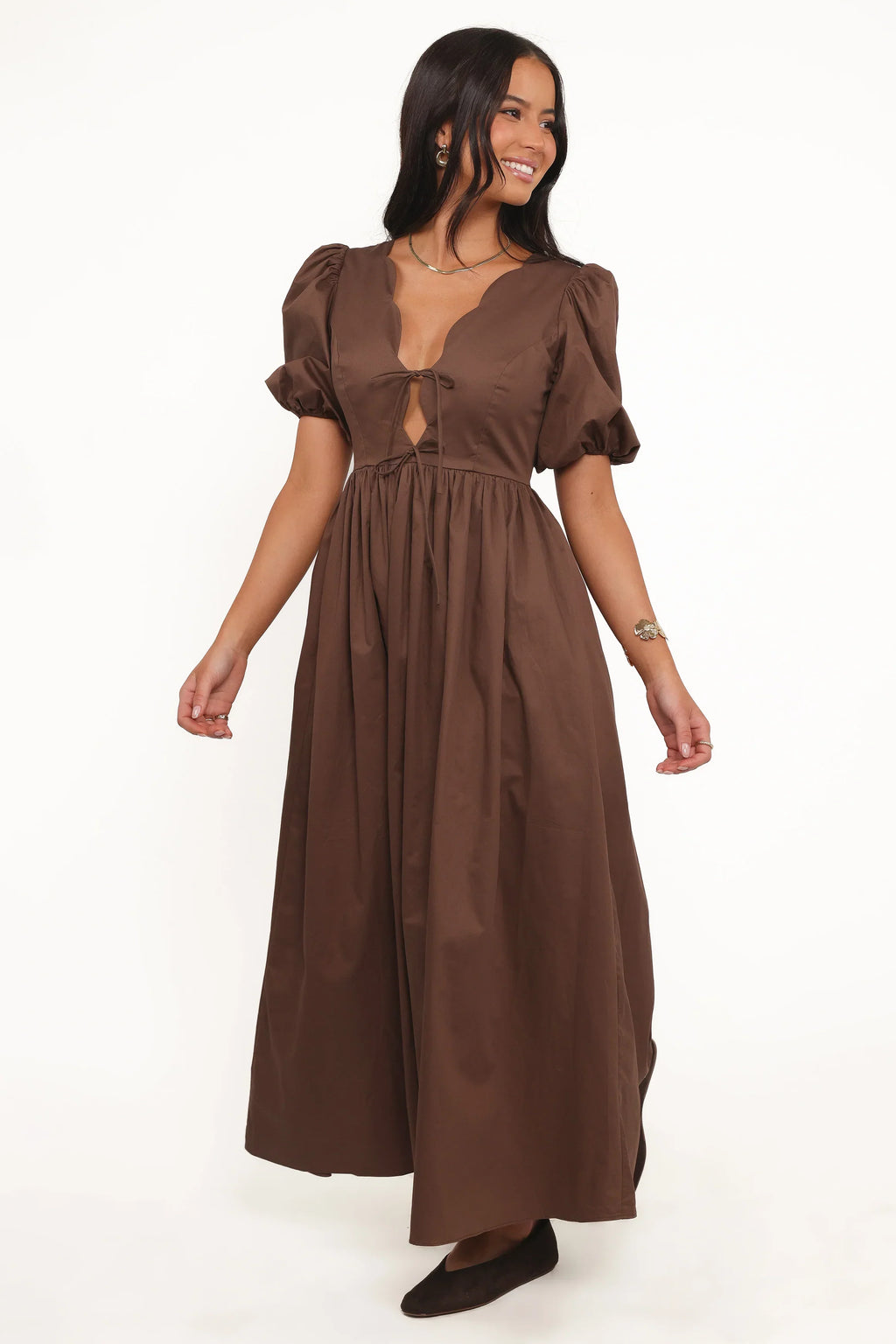 Robe longue Karla – Chocolat amer