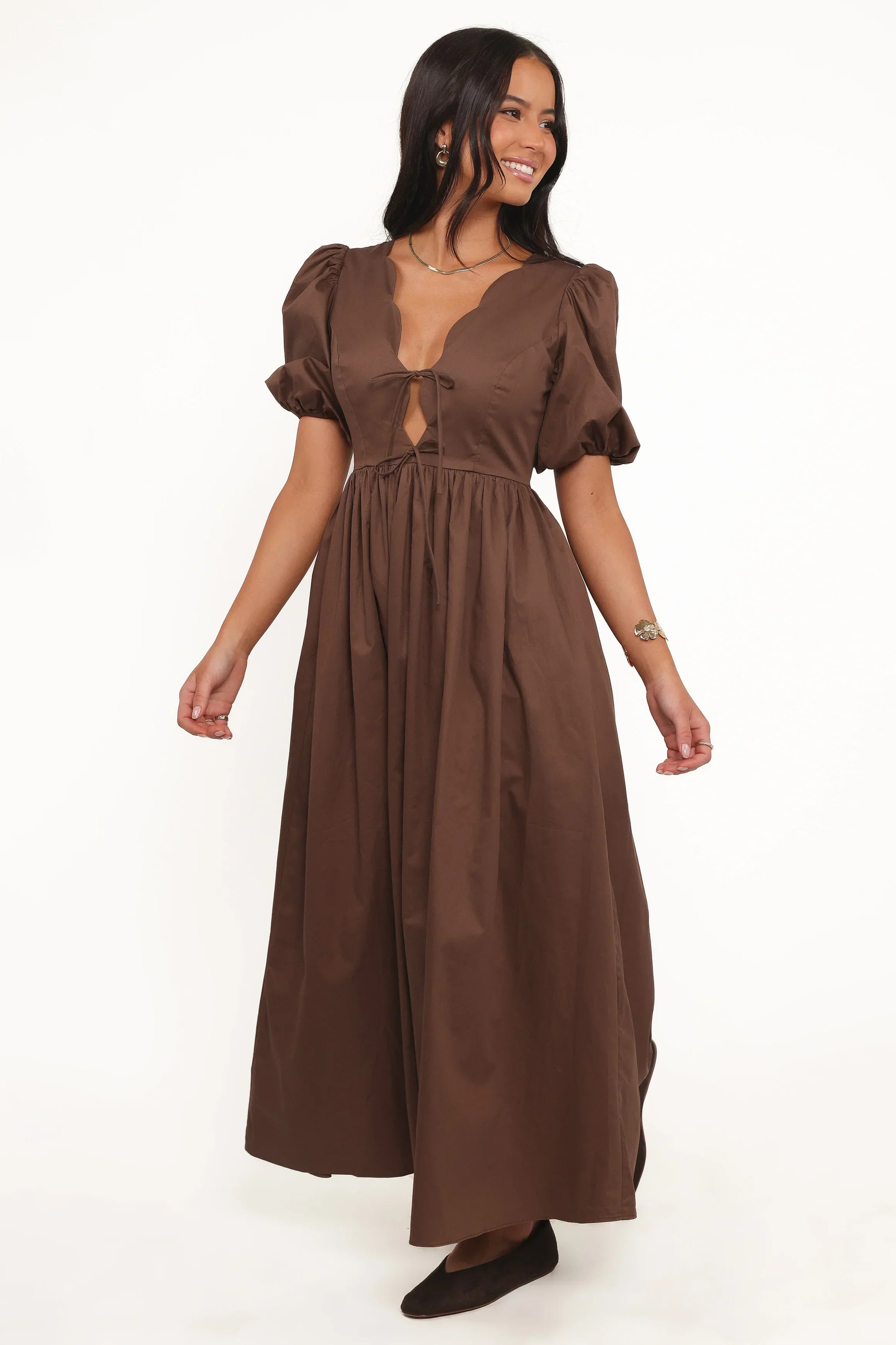 Robe longue Karla – Chocolat amer
