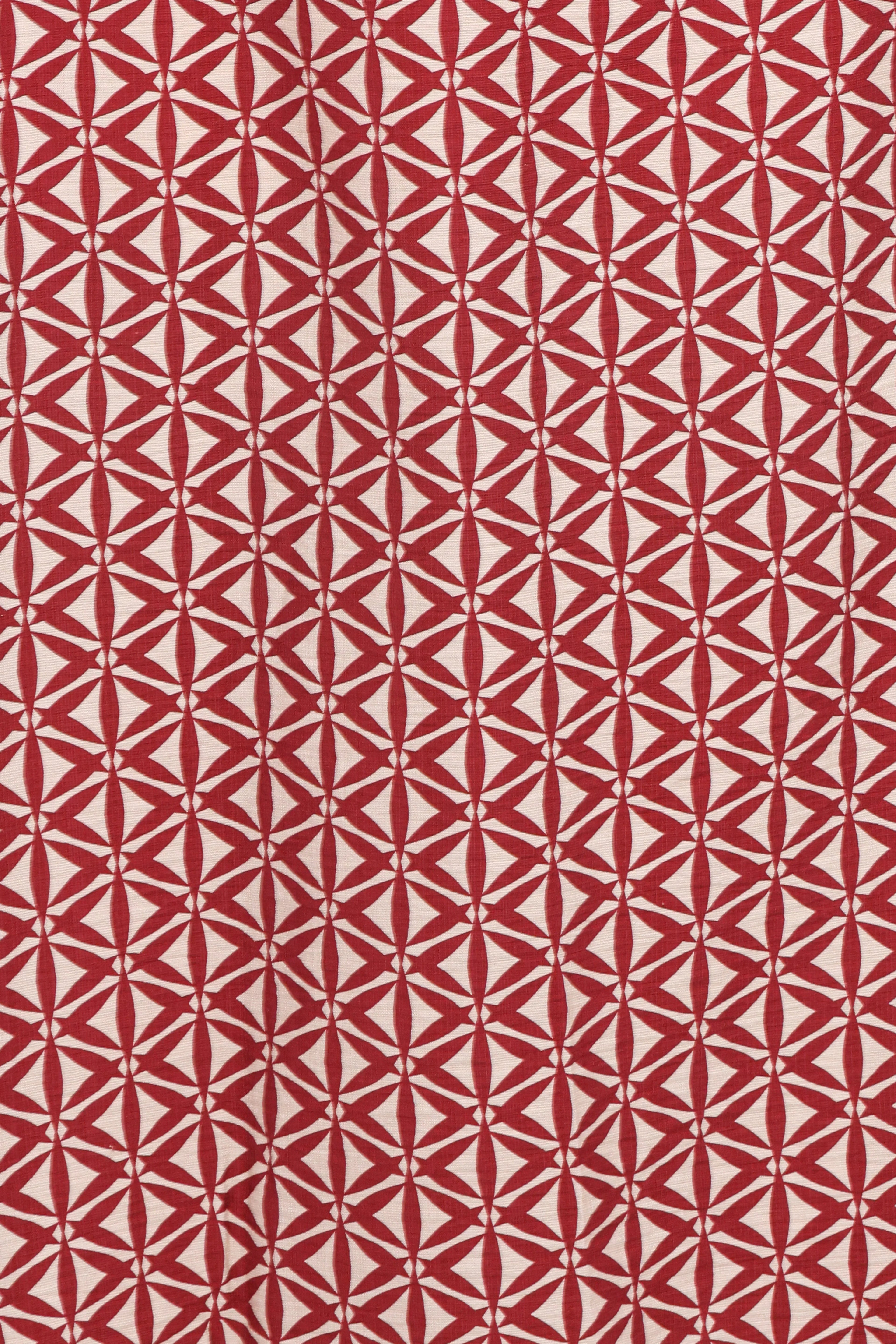 Robe midi Ginnee à manches bouffantes et découpes – Motif géométrique marron