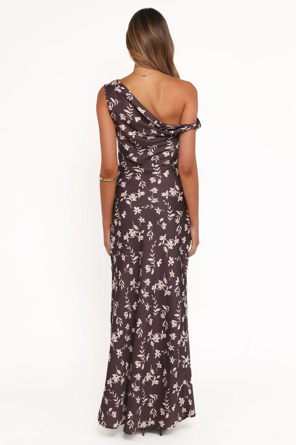 Zafira Midi Dress - Brown Cream Floral