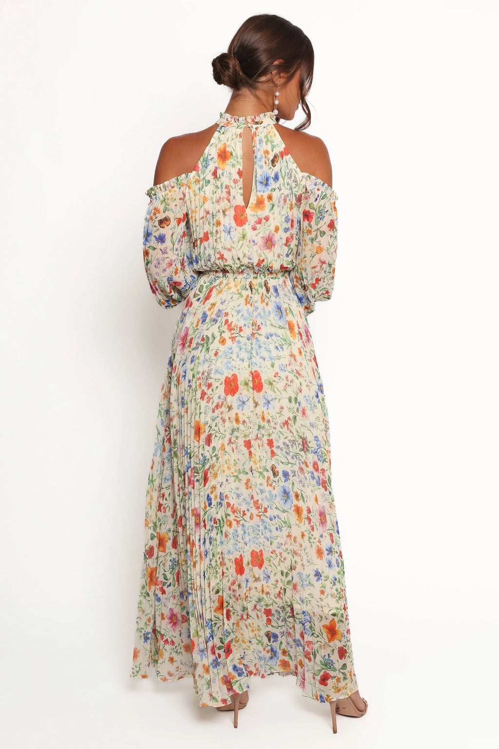 Robe longue plissée Hilary – Imprimé floral « Garden »
