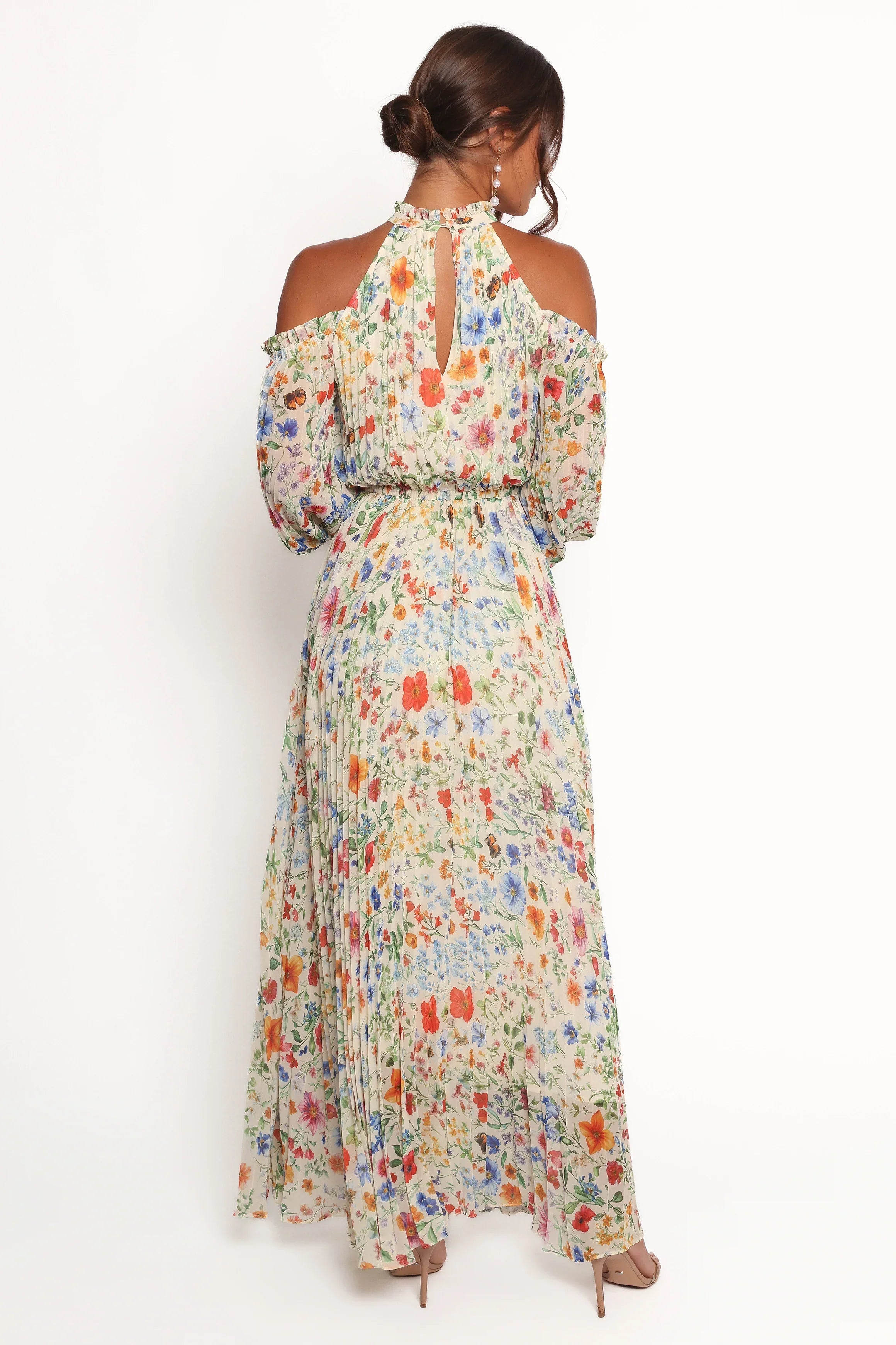 Robe longue plissée Hilary – Imprimé floral « Garden »