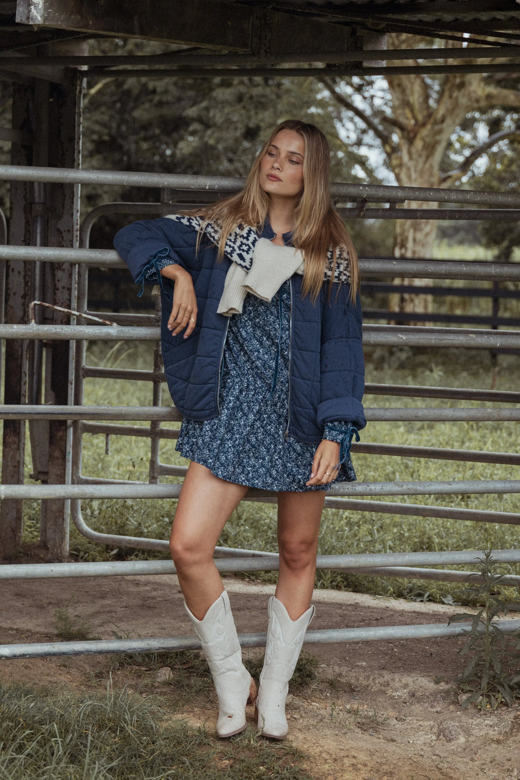 Robe Courte Brooklyn - Imprimé Floral Bleu