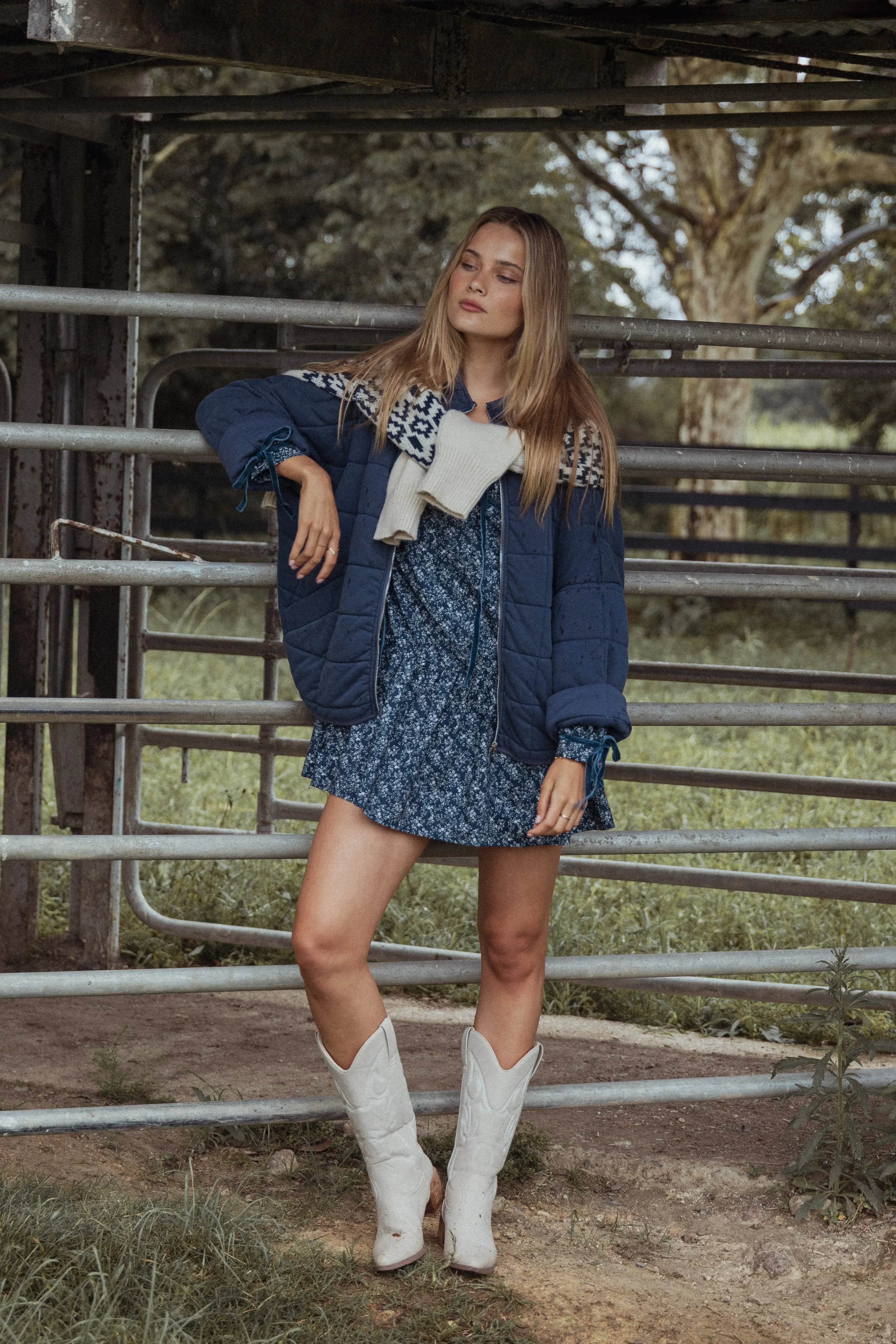 Robe Courte Brooklyn - Imprimé Floral Bleu