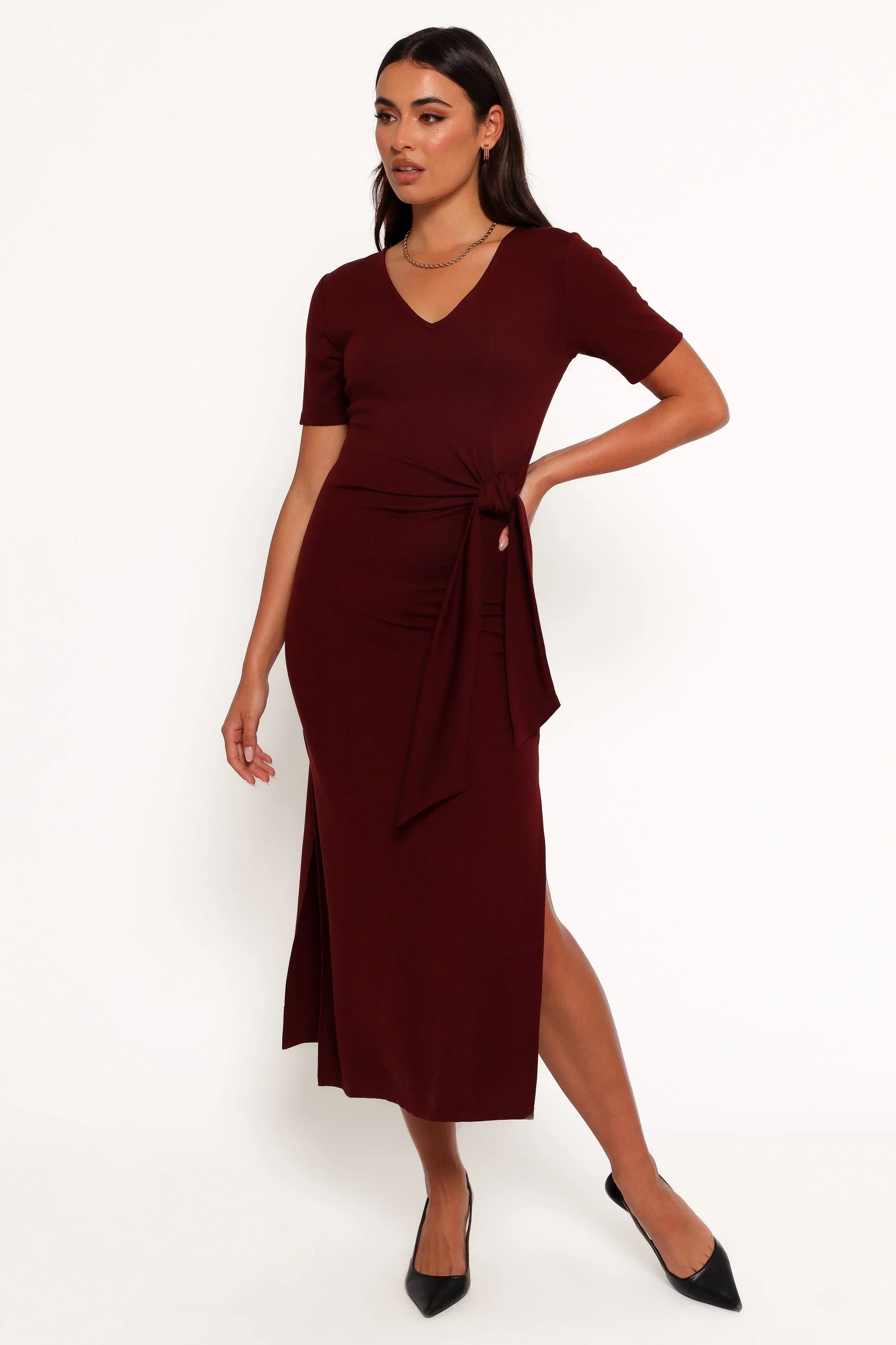 Robe midi Asha - Bordeaux