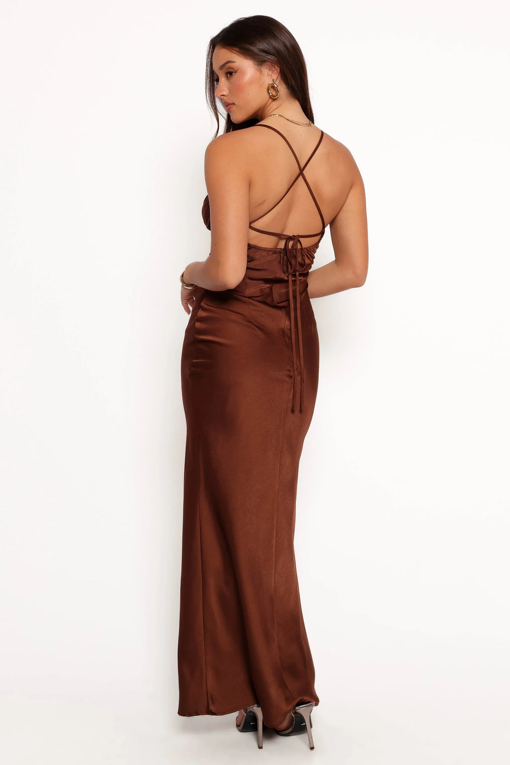 Robe longue Amalia – Chocolat