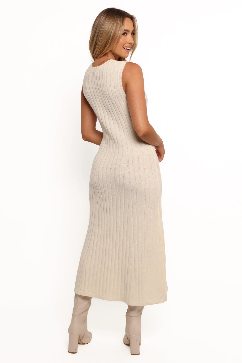 Robe midi en maille Kellie - Blanc