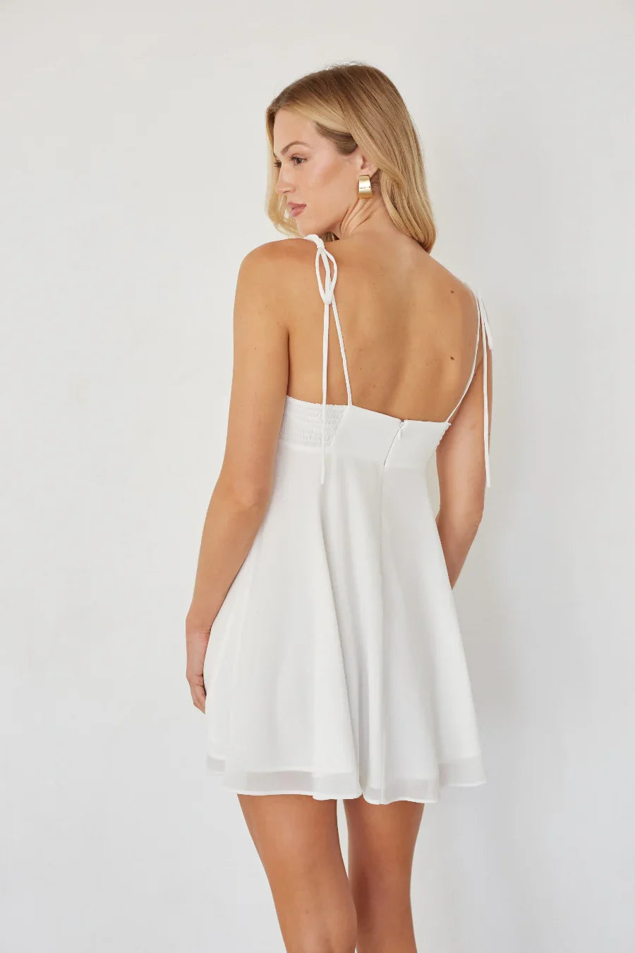 Mini-robe en mousseline de soie à fines bretelles May