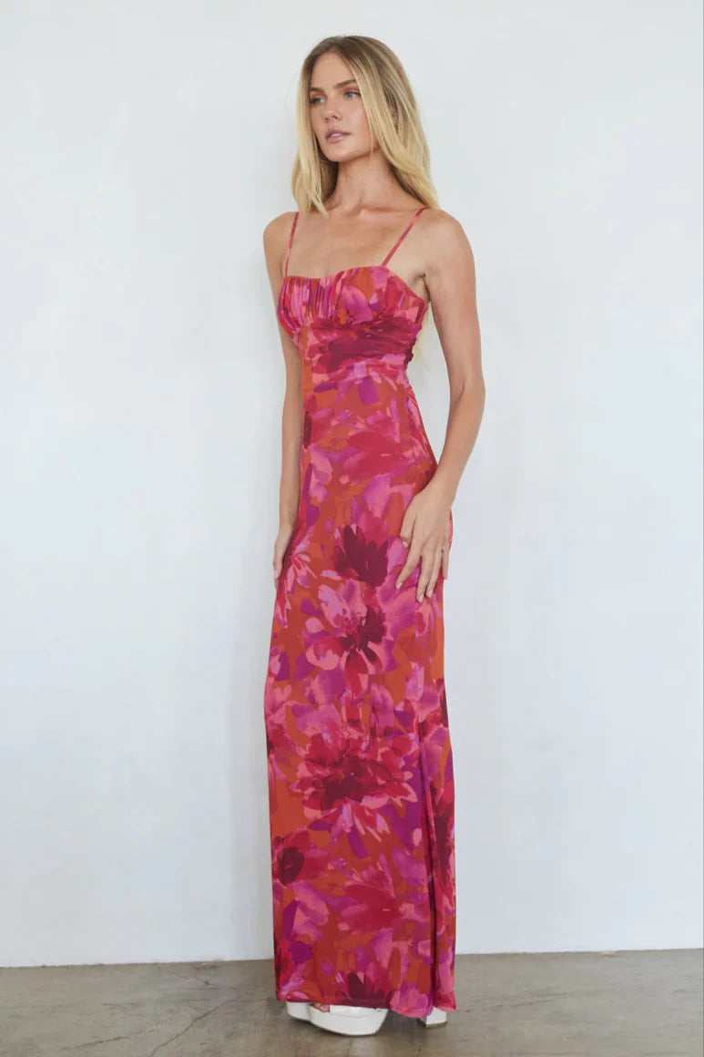 Robe longue Ysabelle à dos torsadé