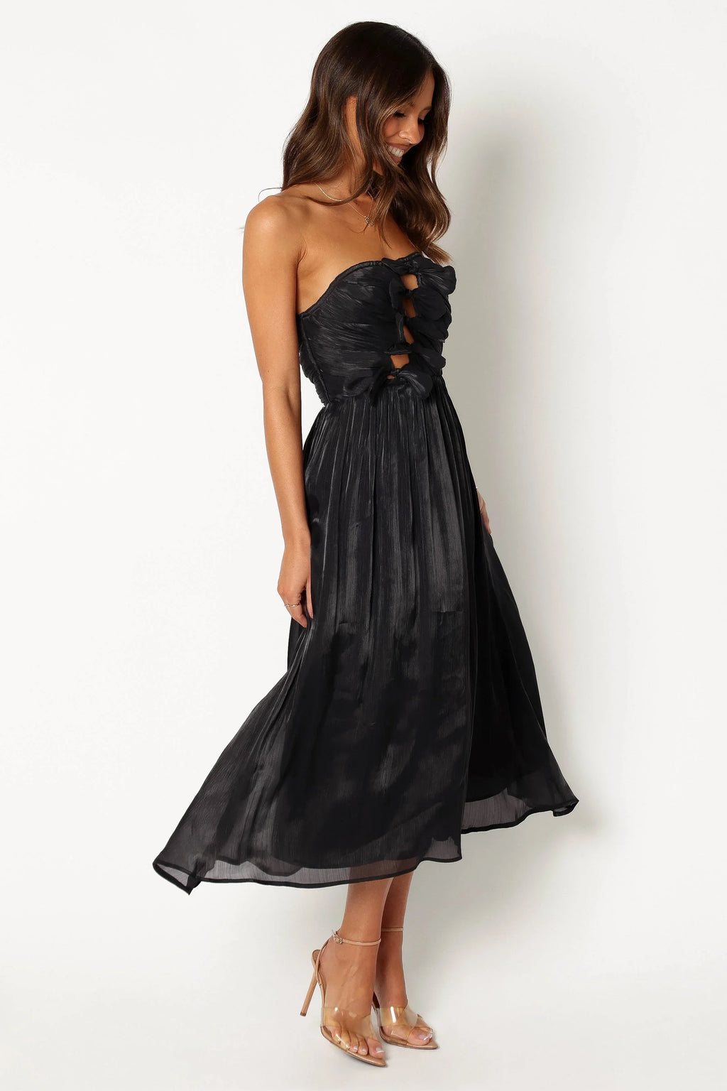 Robe midi sans bretelles Mila - Noir