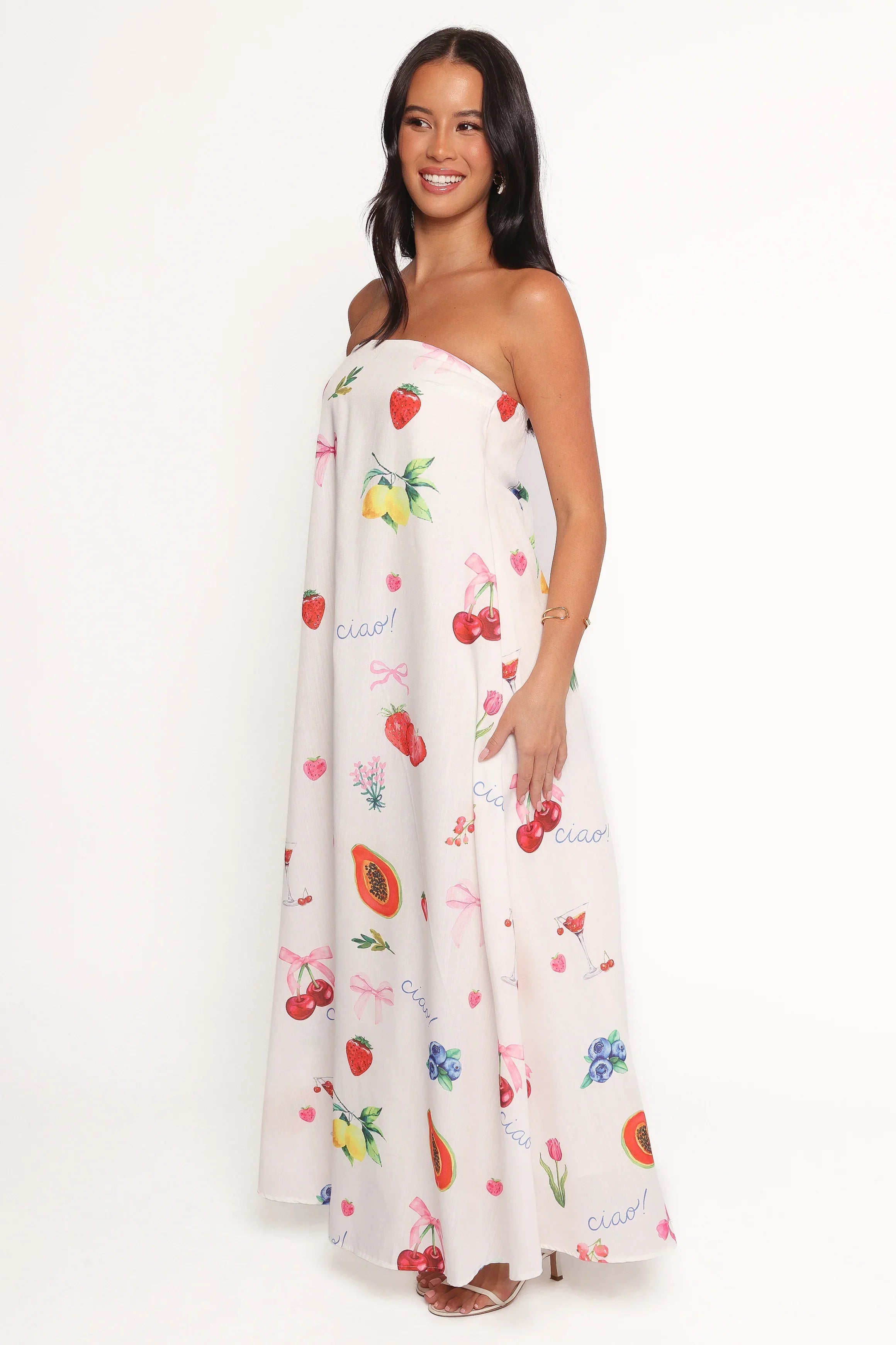 Robe longue bustier Soph – Imprimé Ciao Bow