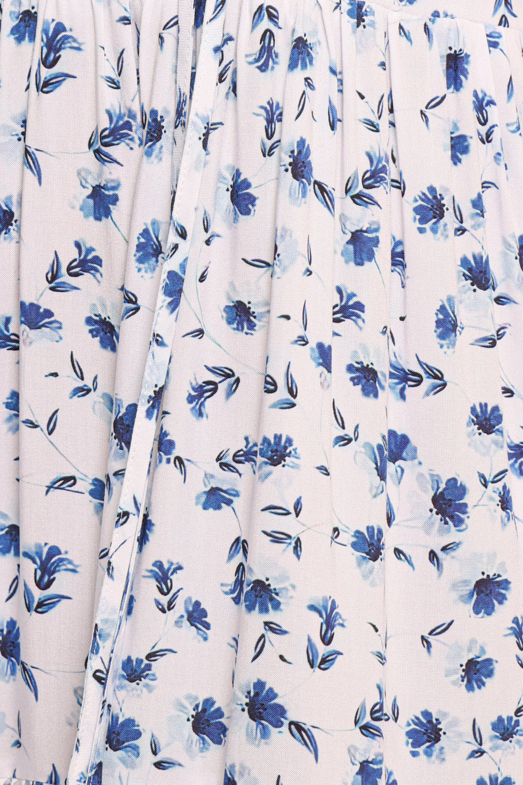 Robe longue Roberts - Motif floral bleu à petites fleurs