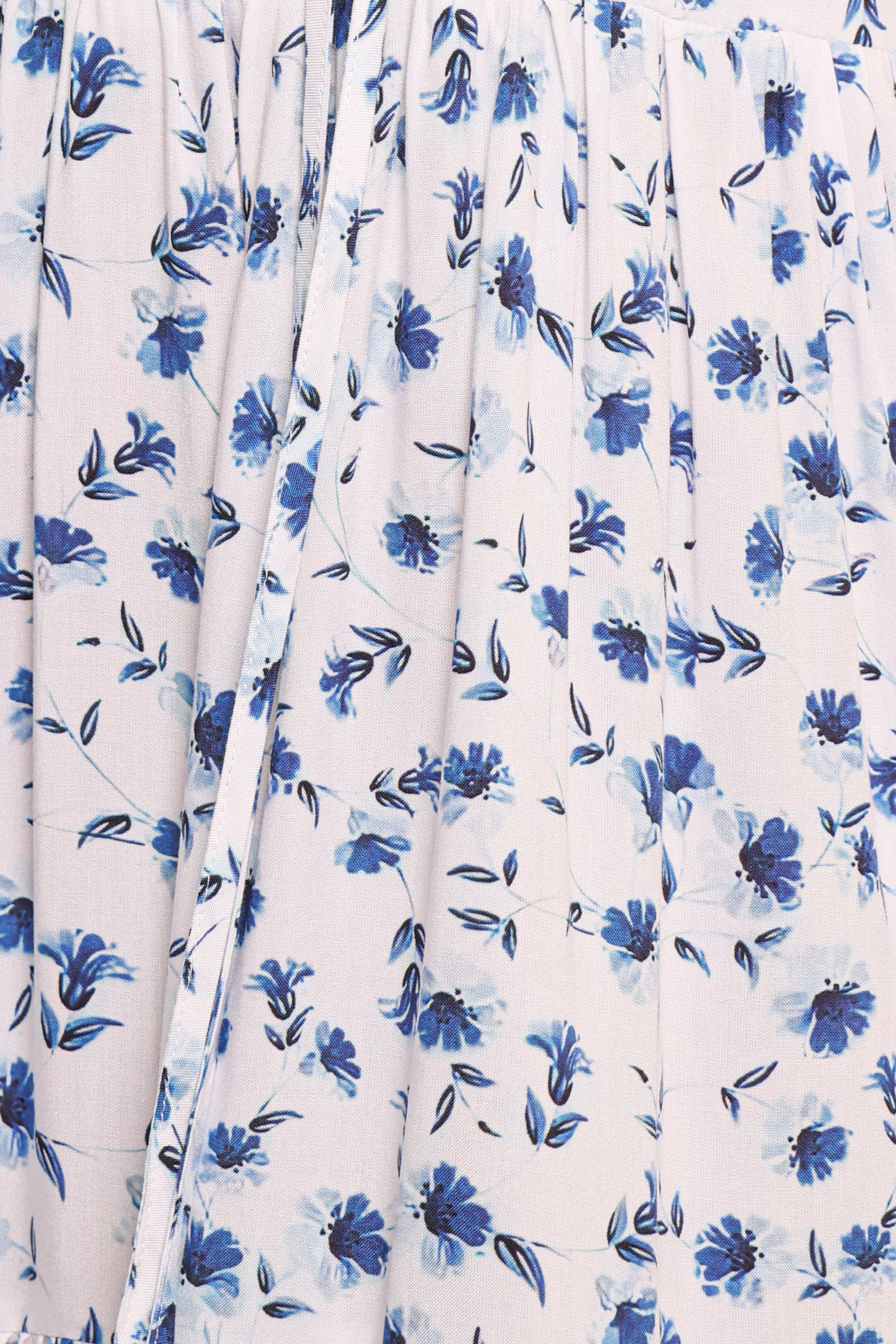 Robe longue Roberts - Motif floral bleu à petites fleurs