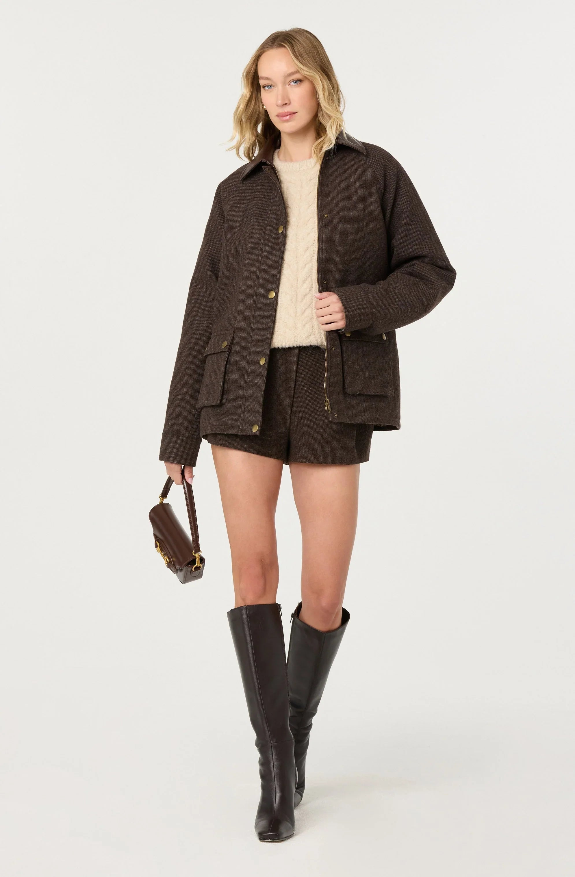 Sorine Wool Blend Pleated Shorts