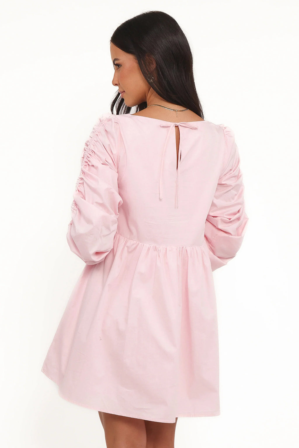 Robe courte à manches longues Micaela - Rose