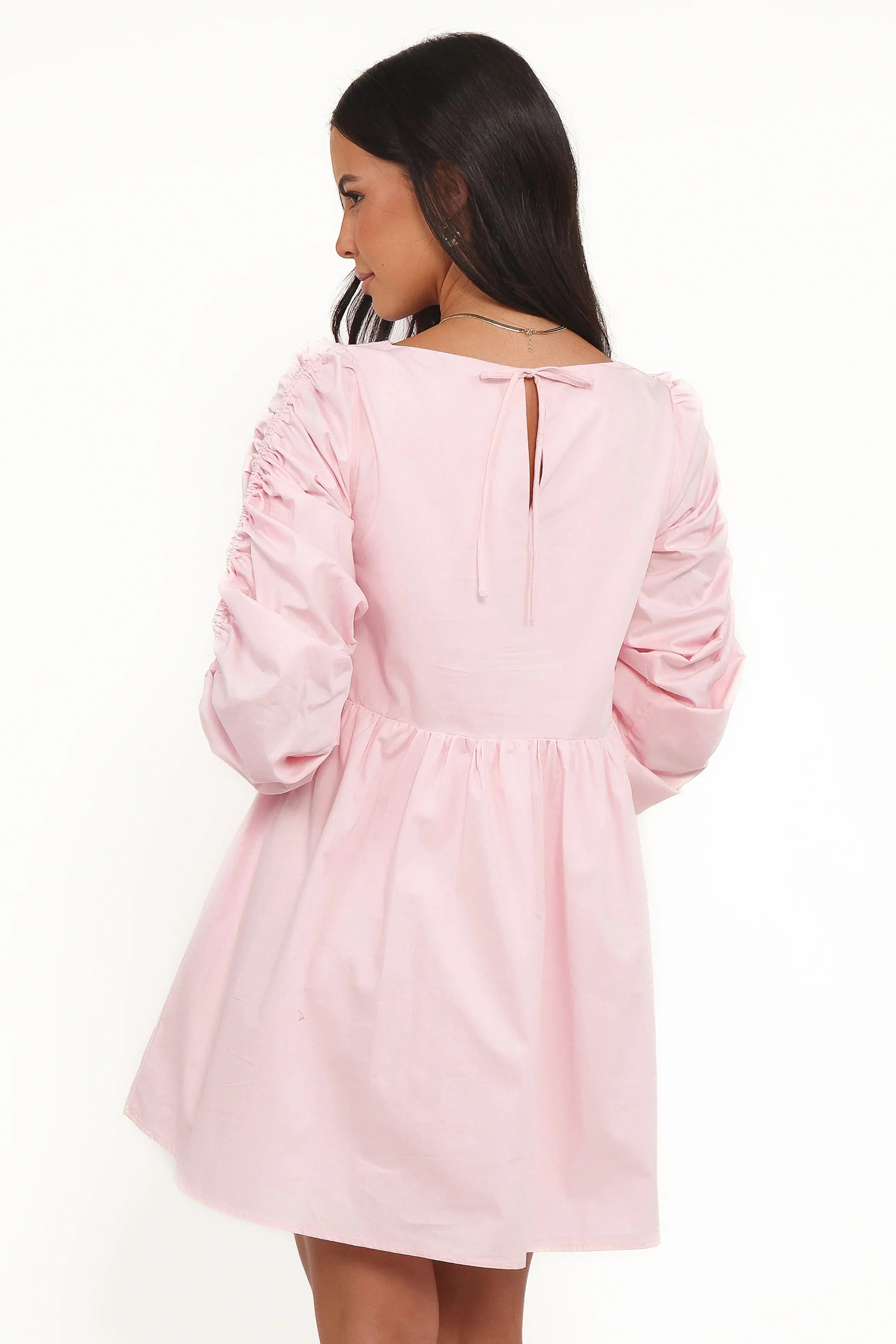 Robe courte à manches longues Micaela - Rose