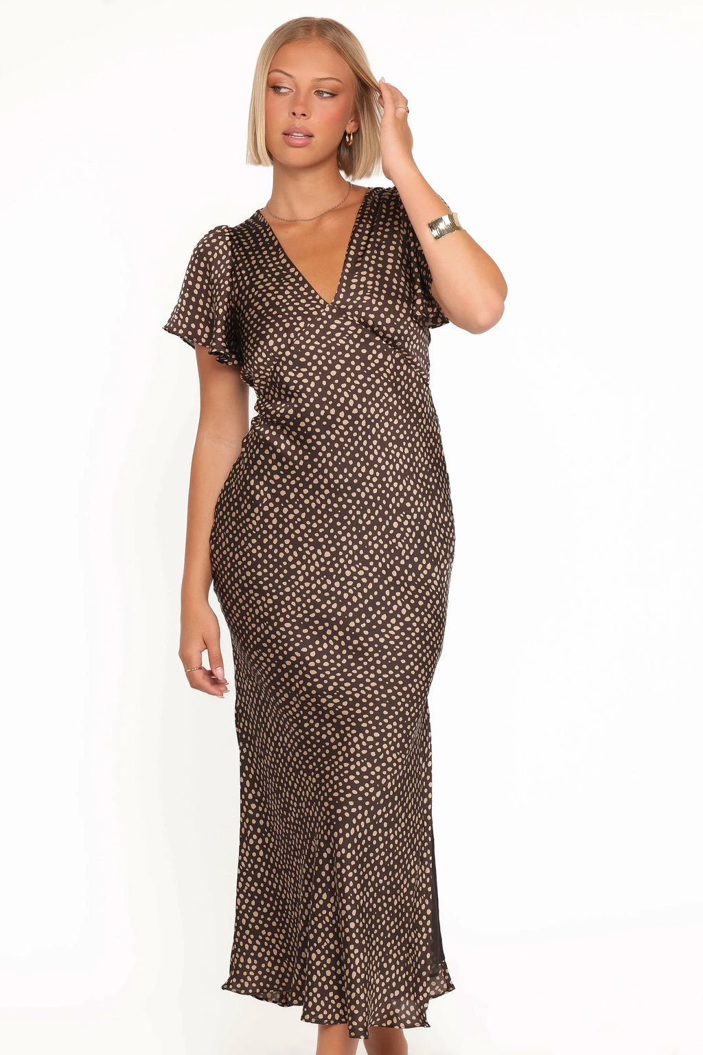Robe longue Flossy - Terre d'ombre/Taupe