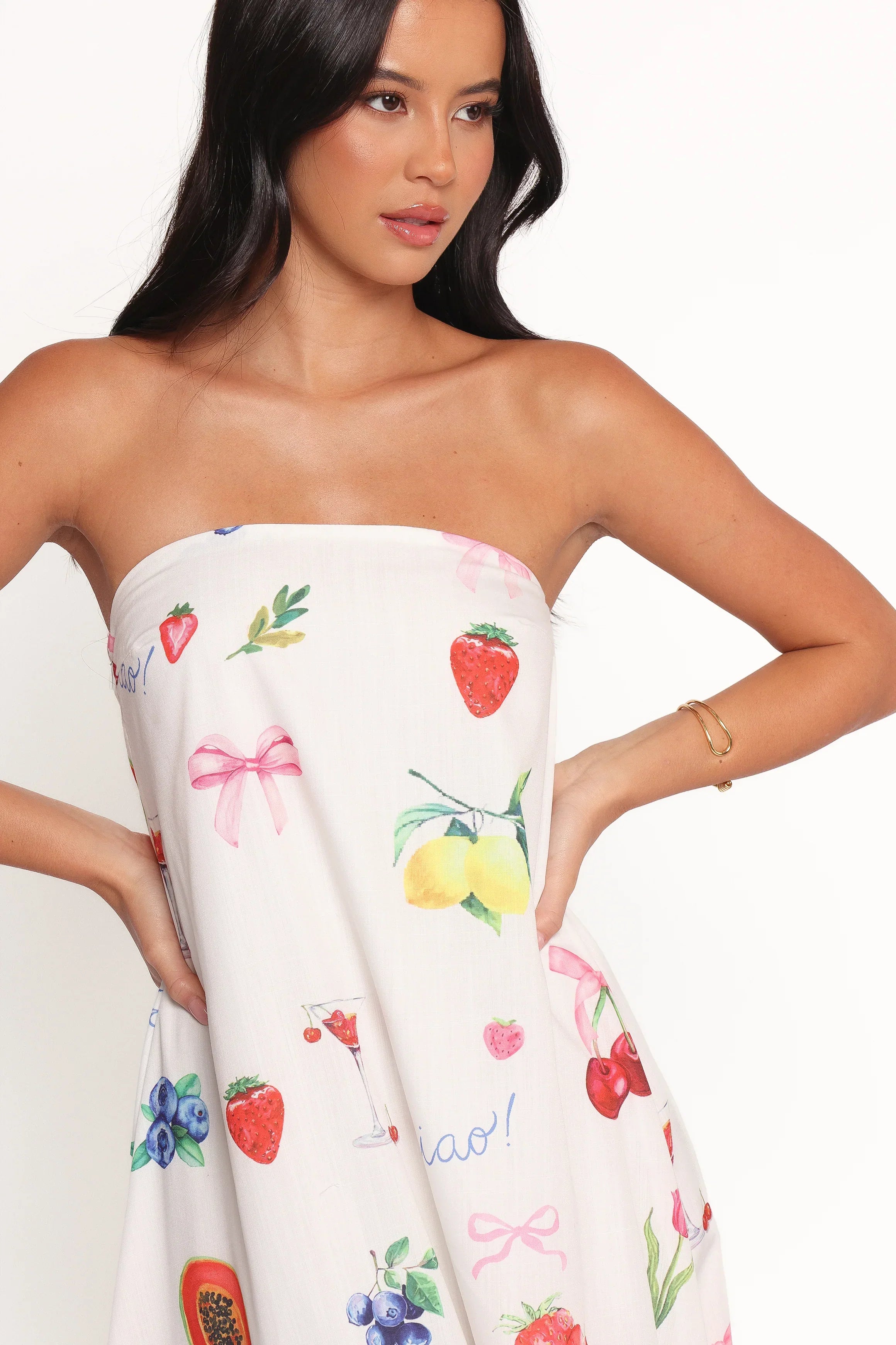 Robe longue bustier Soph – Imprimé Ciao Bow