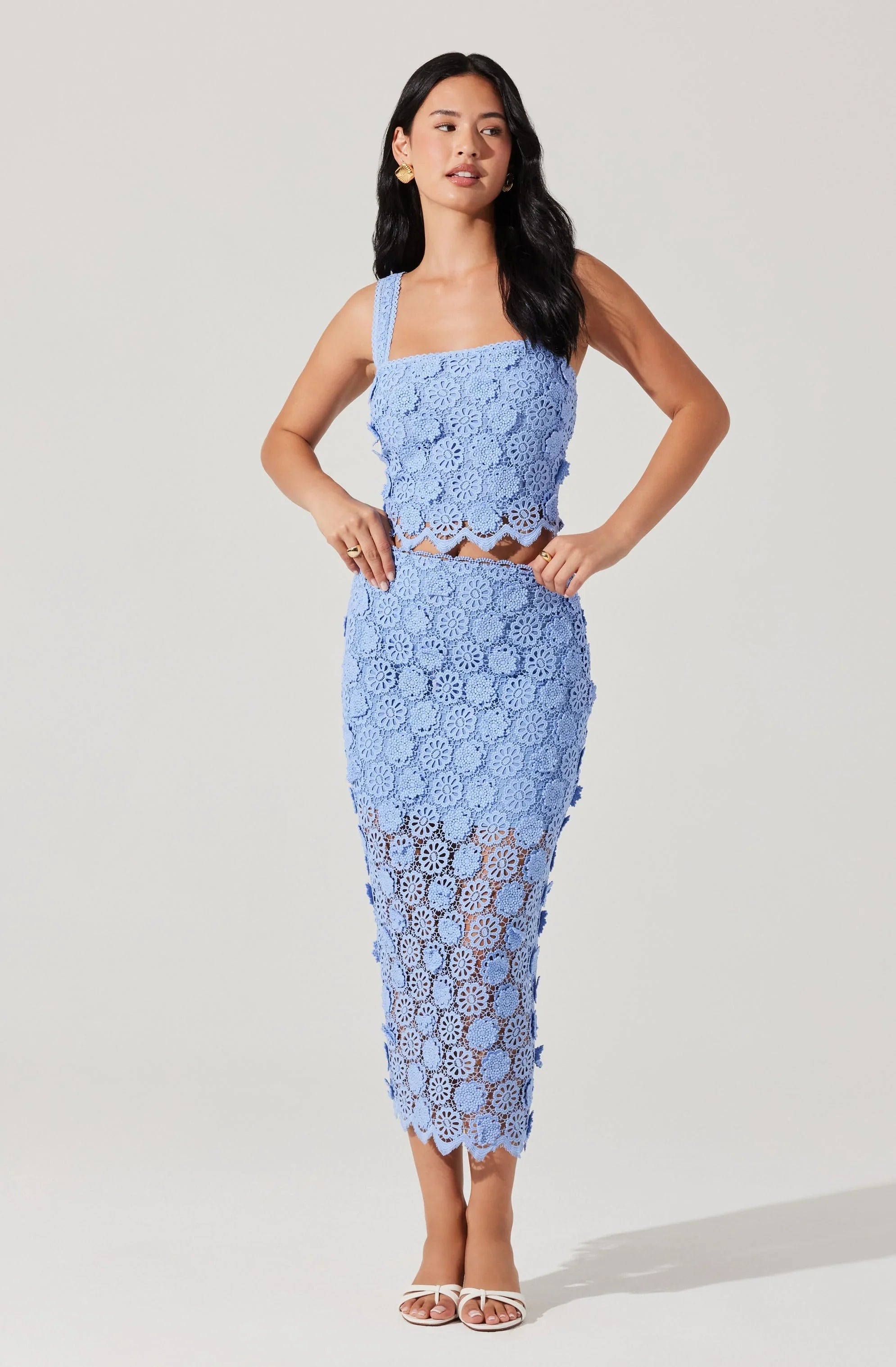 Jonae Crochet Lace Midi Skirt