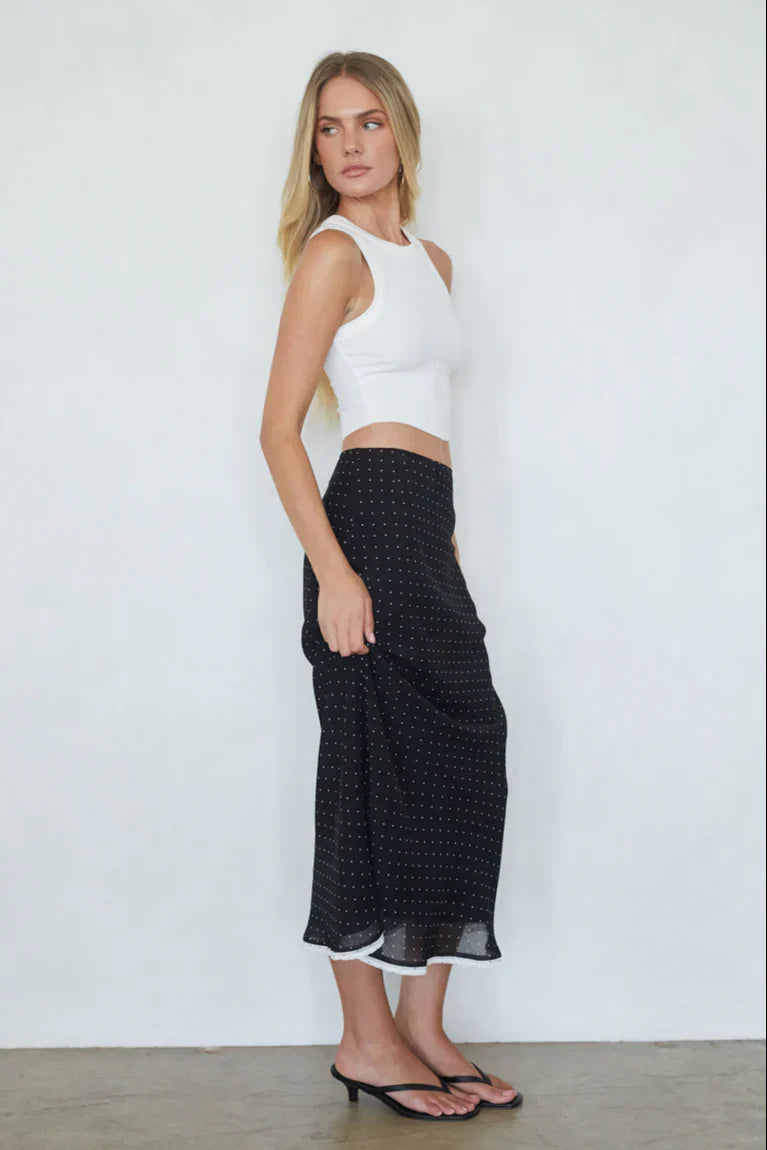 Jupe midi à pois Melissa