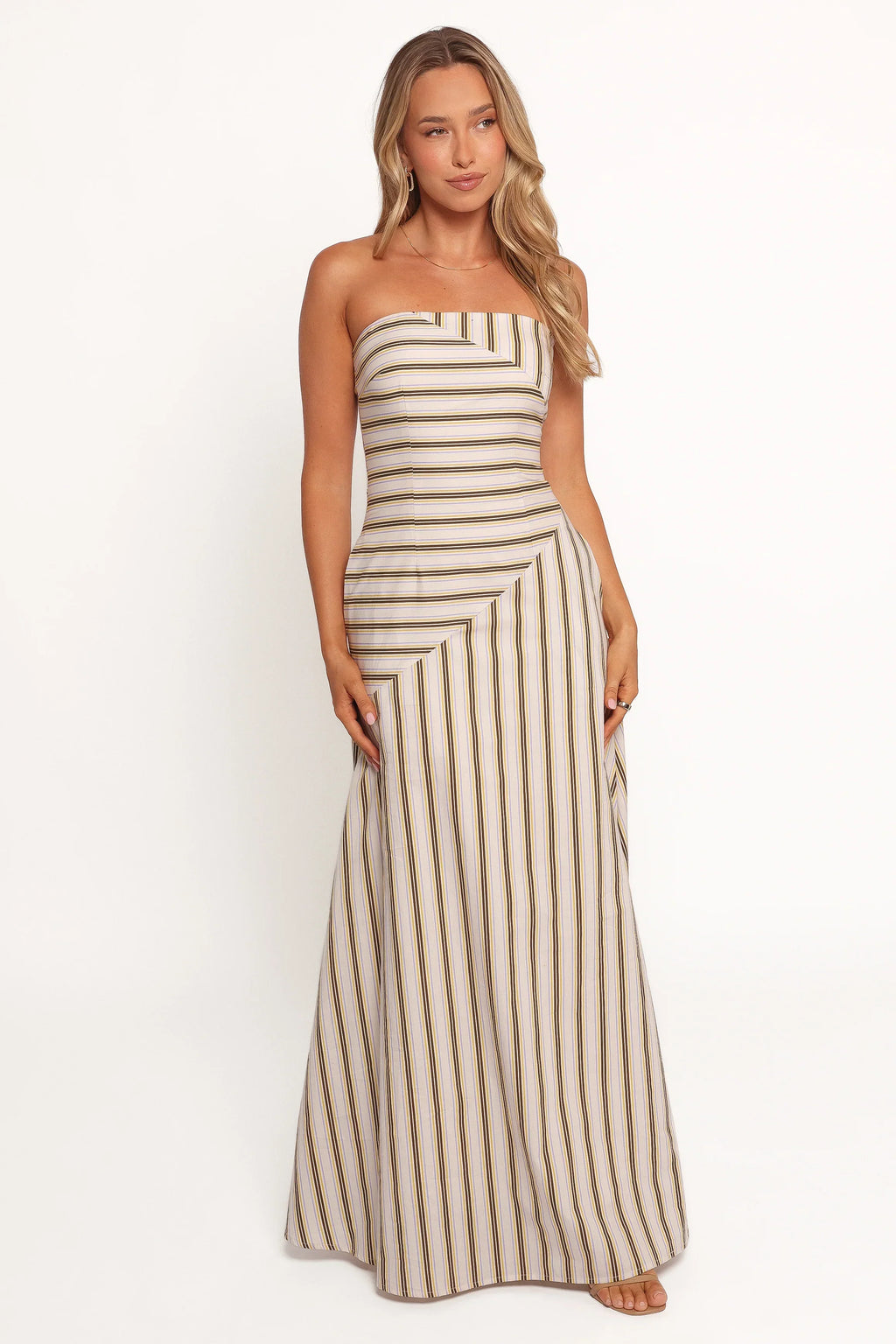 Robe longue Maliah - Rayures Vory