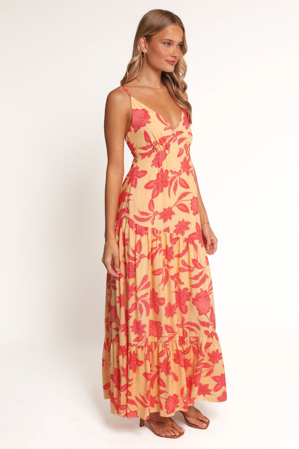 Robe longue Forbes - Floral rouge