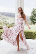 Robe longue étagée Lillee - Rose épanoui