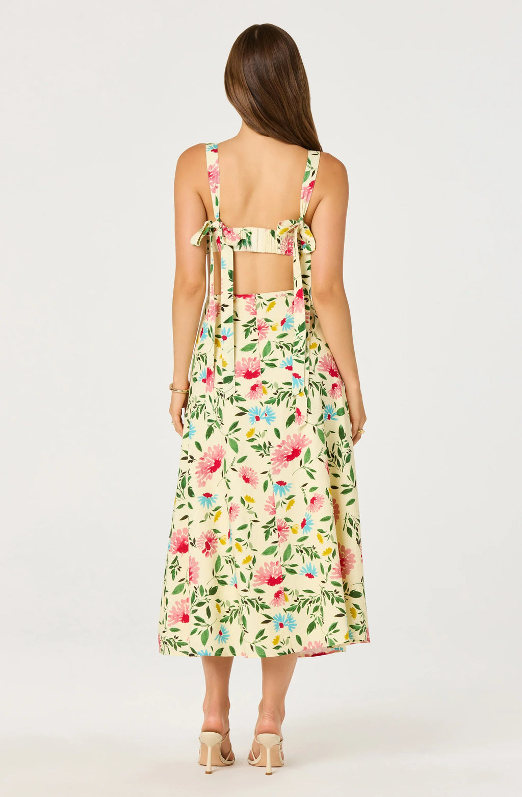 Myria Print Linen A-Line Midi Skirt