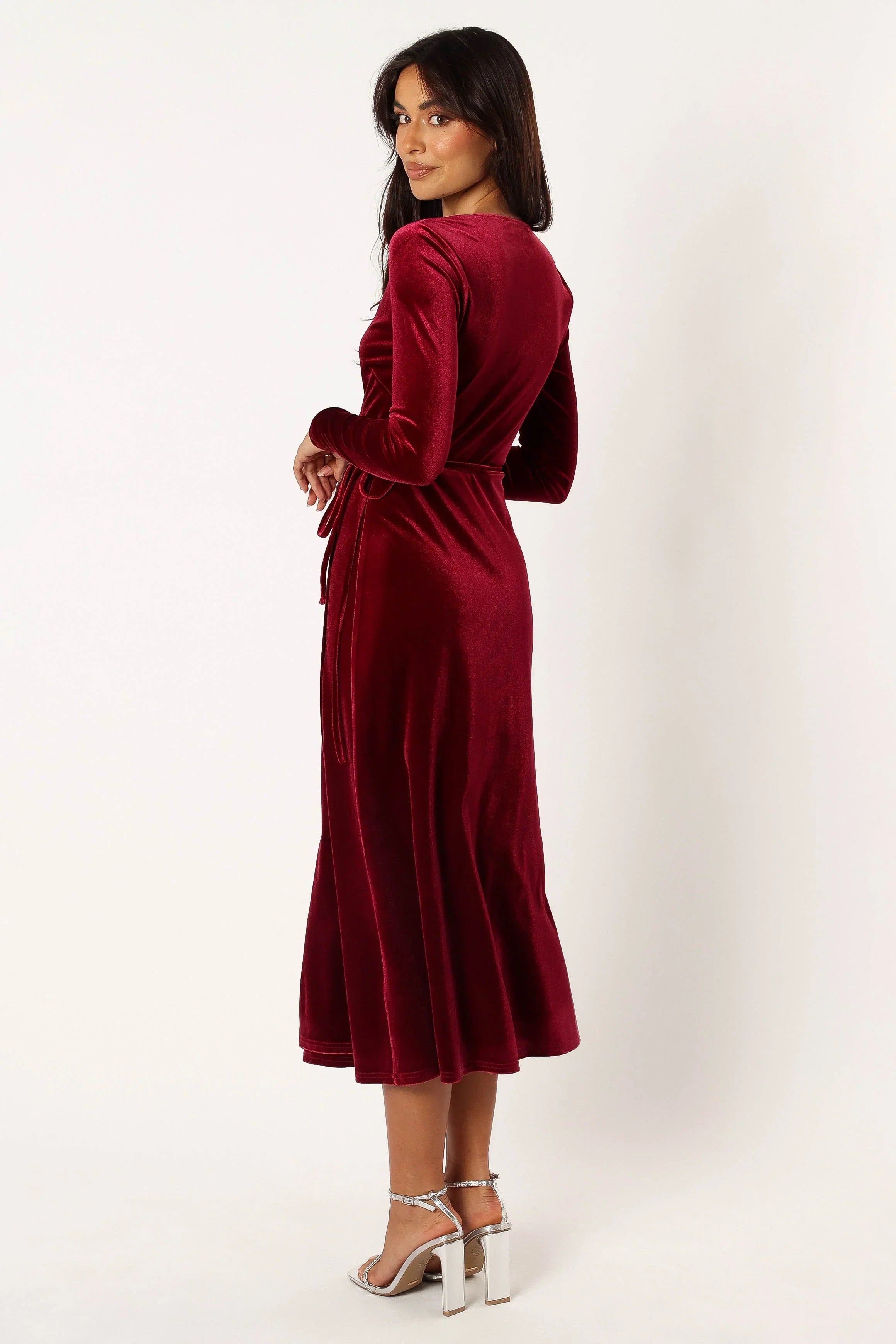 Robe mi-longue Darby à manches longues - Bourgogne
