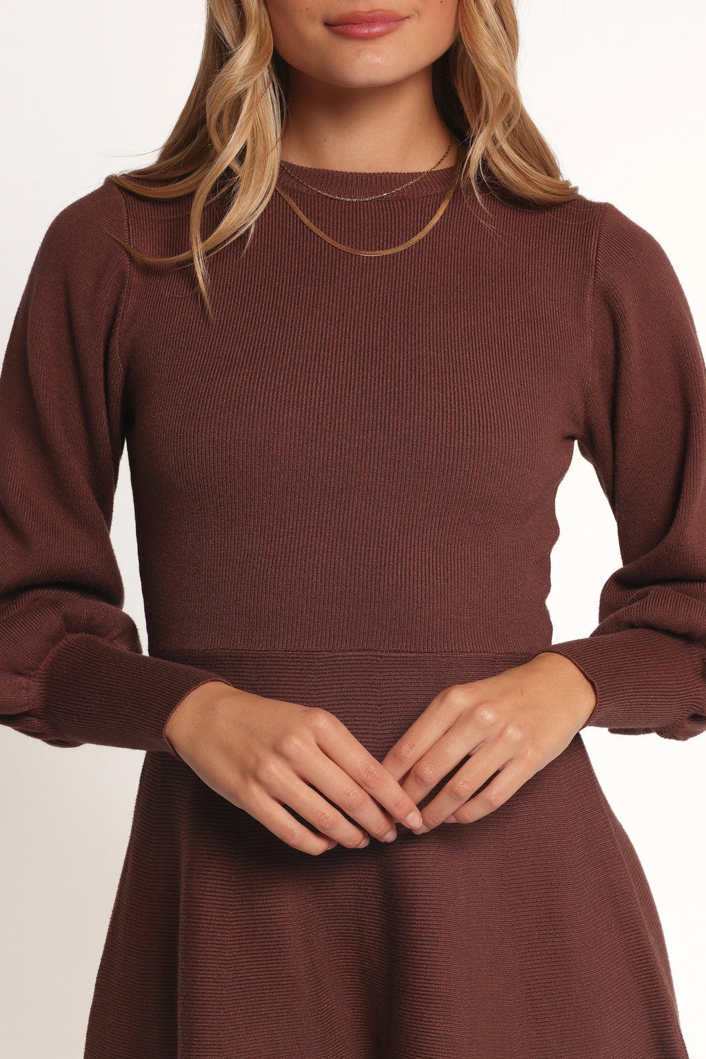 Mini-robe Gigi à manches longues - Marron