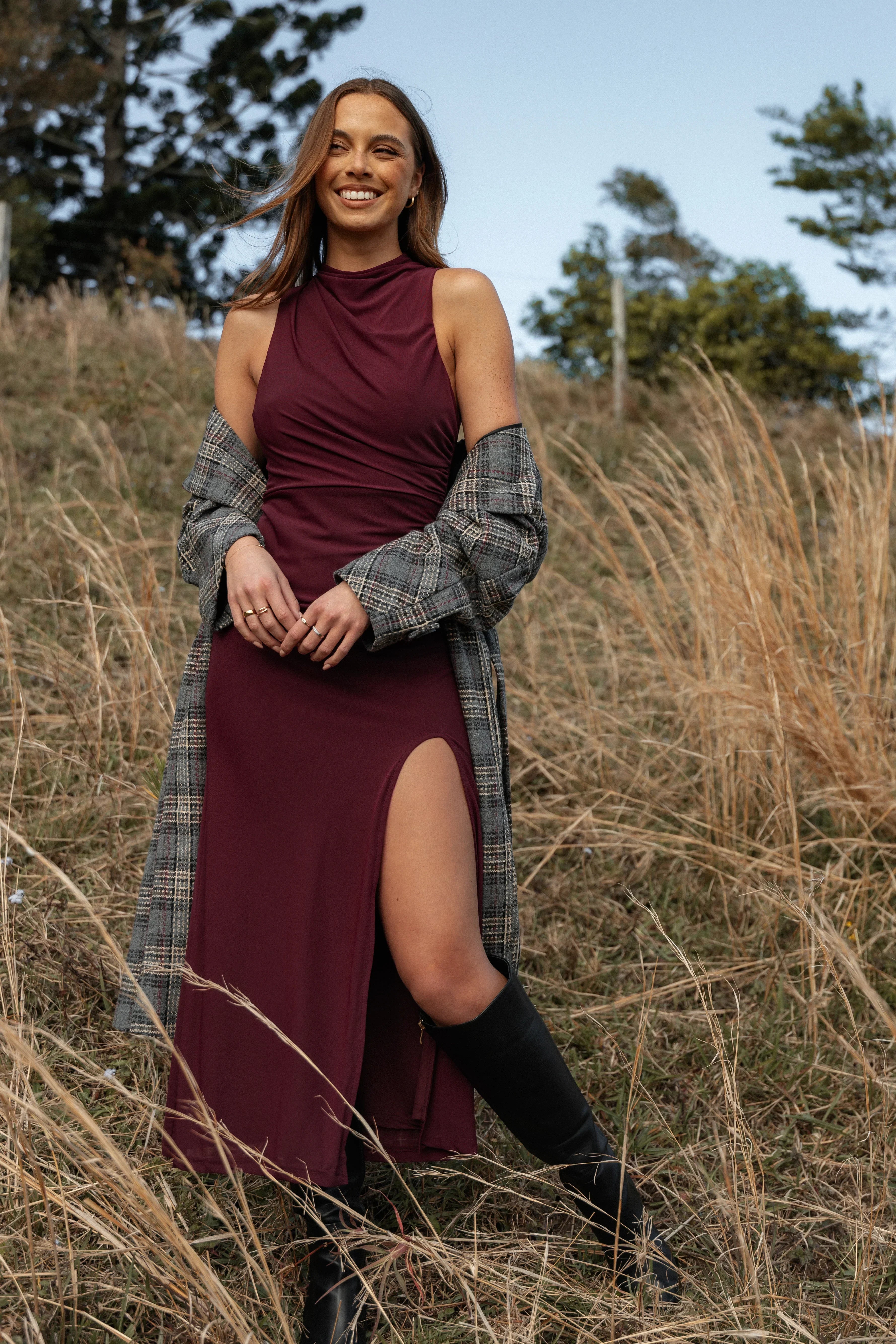 Robe longue Hayven - Prune